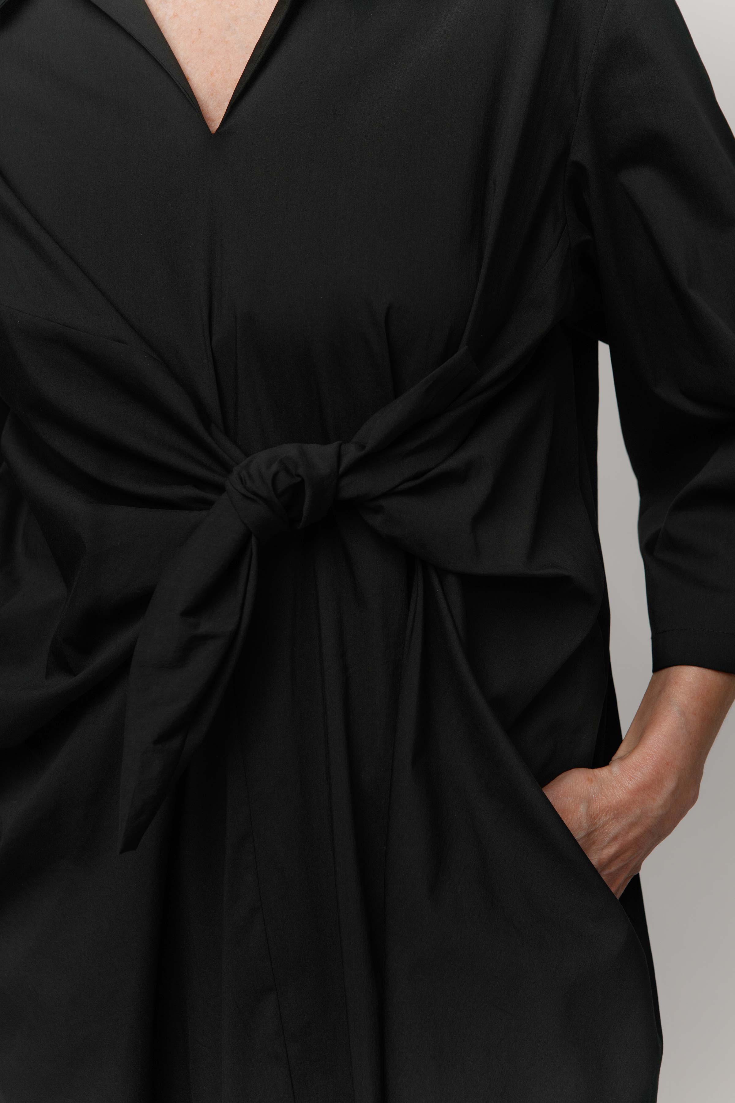 Платье с узлом, хлопок 00 Черный (noir) от Lesel (Лесель)! Заказывайте по ✆ 8 (800) 777 02 37