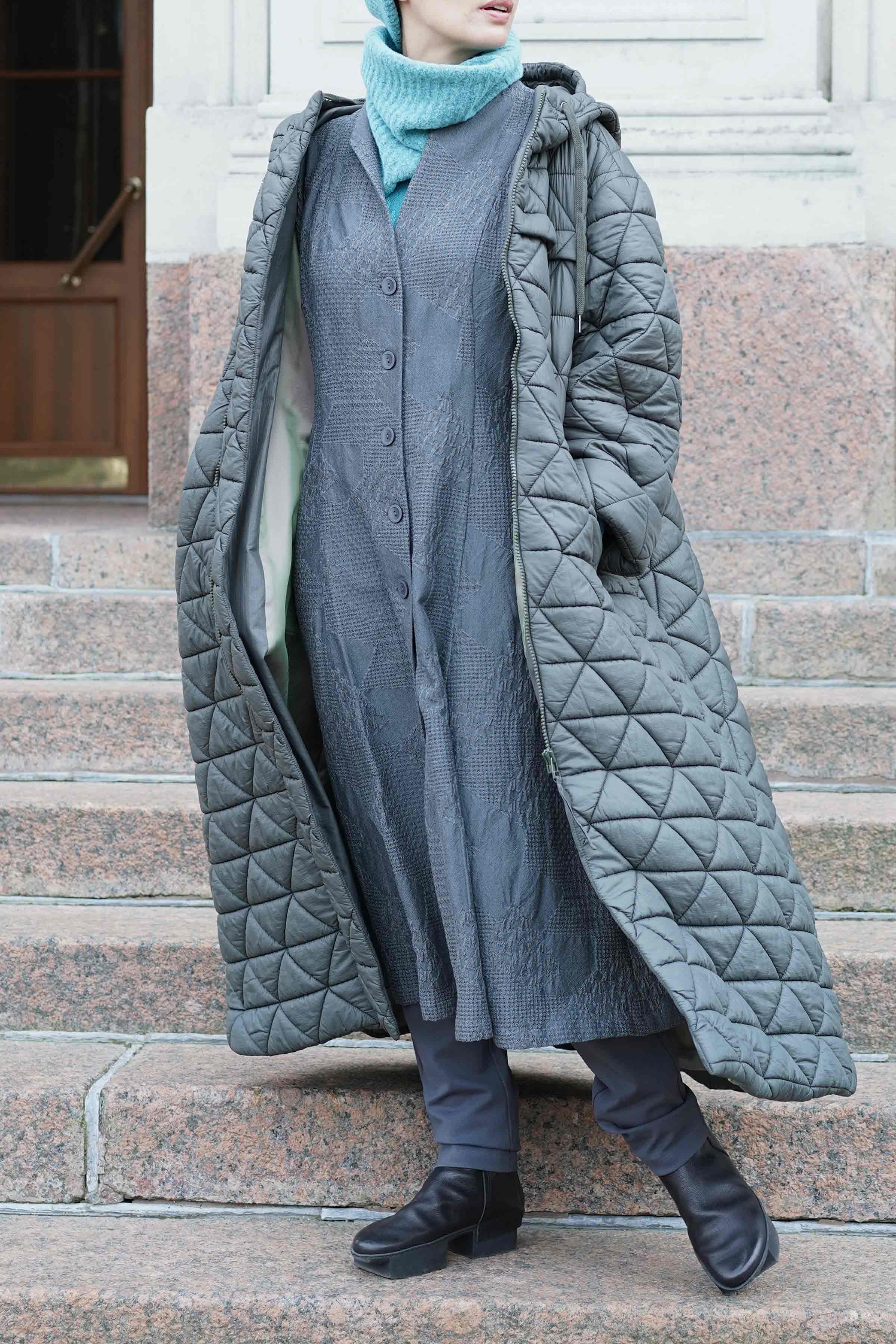 Платье Жаккард на пуговицах 10 Серый (grise) от Lesel (Лесель)! Заказывайте по ✆ 8 (800) 777 02 37