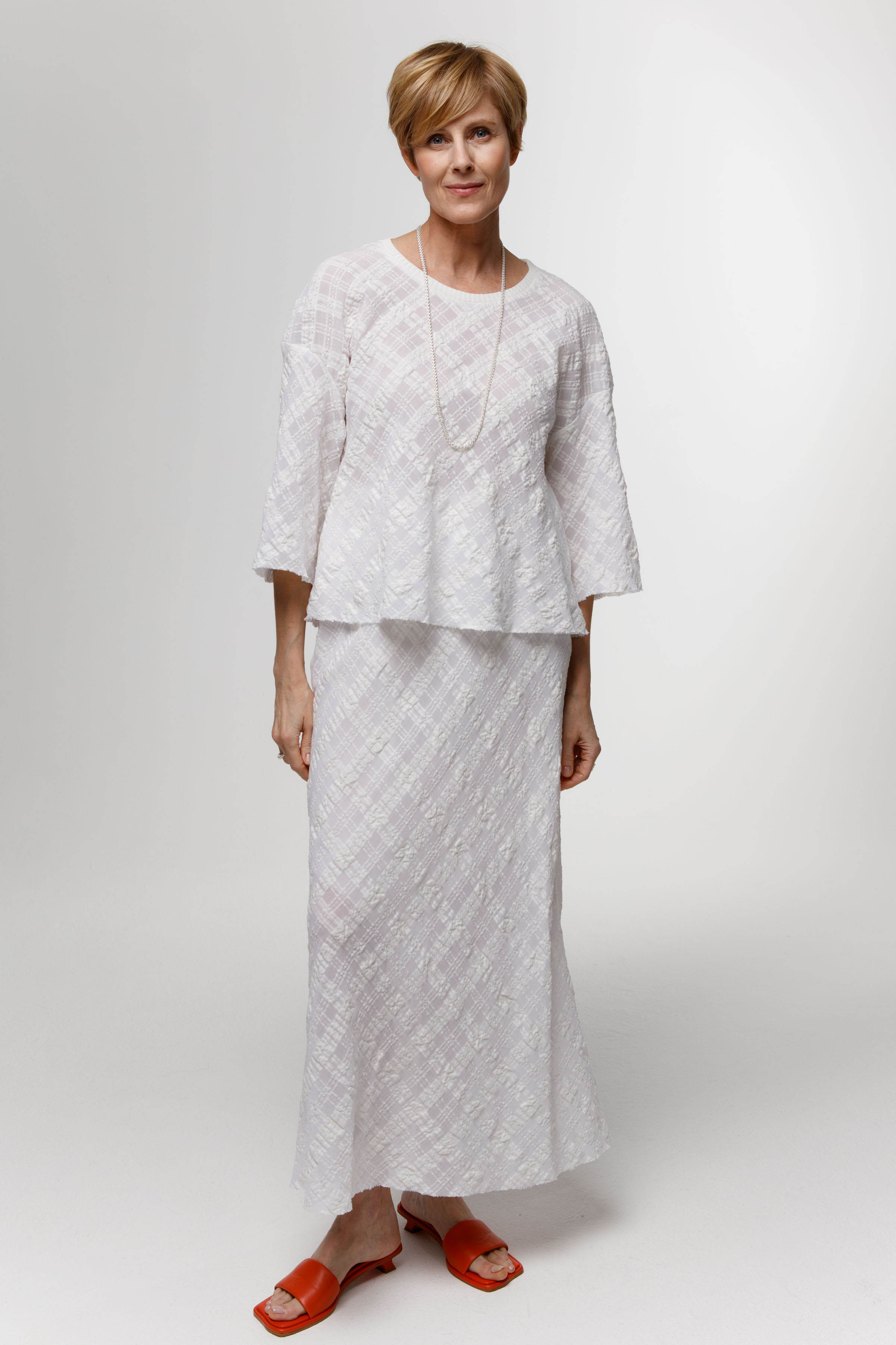 Блуза короткая, жатая клетка  от Lesel (Лесель)! Заказывайте по ✆ 8 (800) 777 02 37