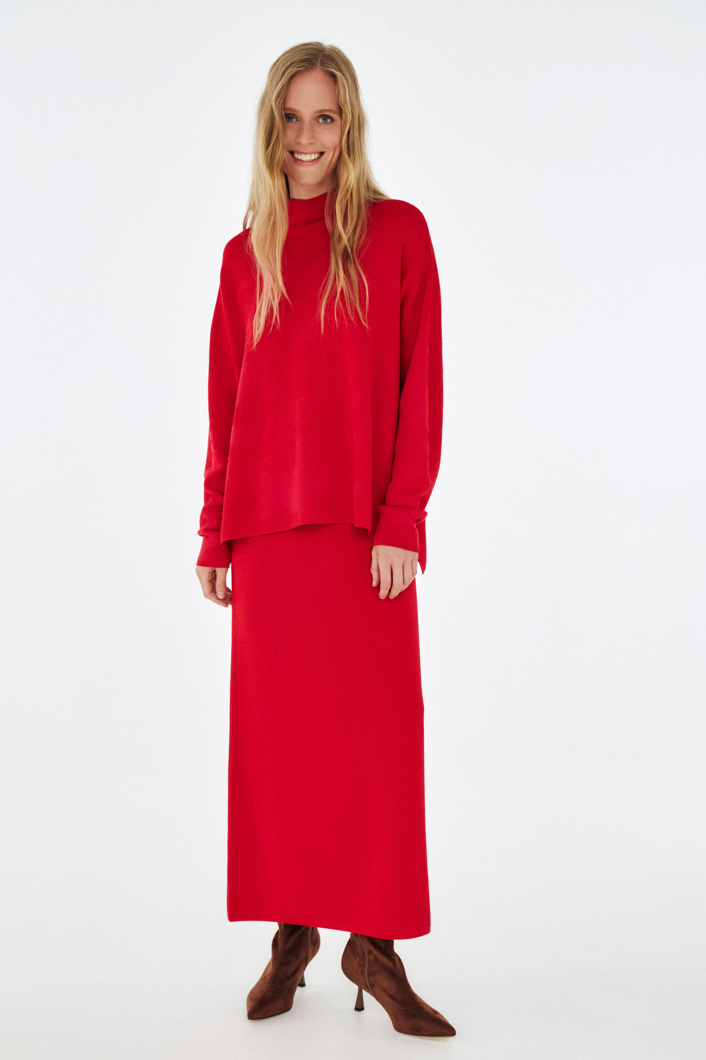 Юбка вязаная 25 Огненно-красный (fiery red) от Lesel (Лесель)! Заказывайте по ✆ 8 (800) 777 02 37