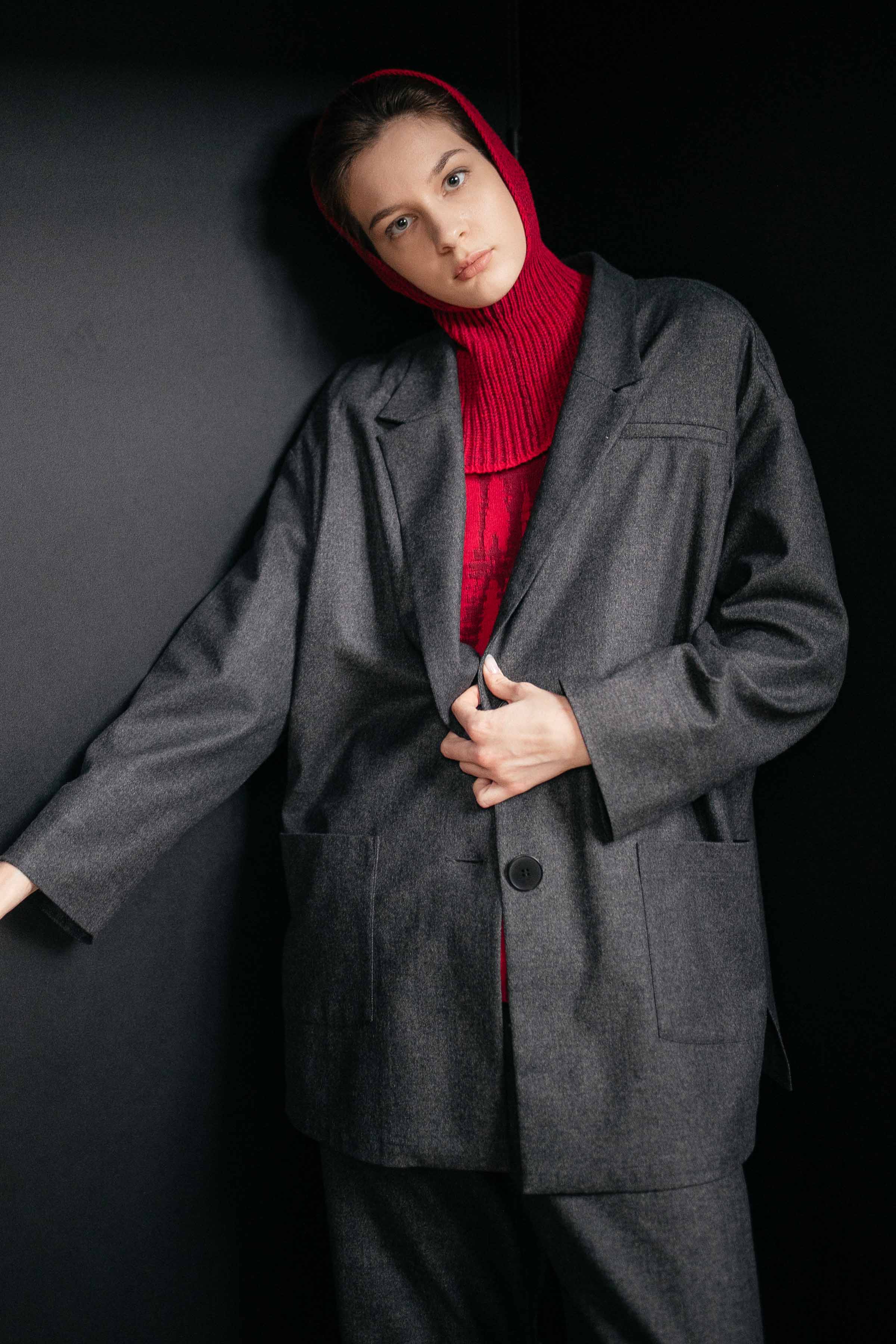 Жакет квадрат, шерсть 11 Антрацит (anthracite) от Lesel (Лесель)! Заказывайте по ✆ 8 (800) 777 02 37