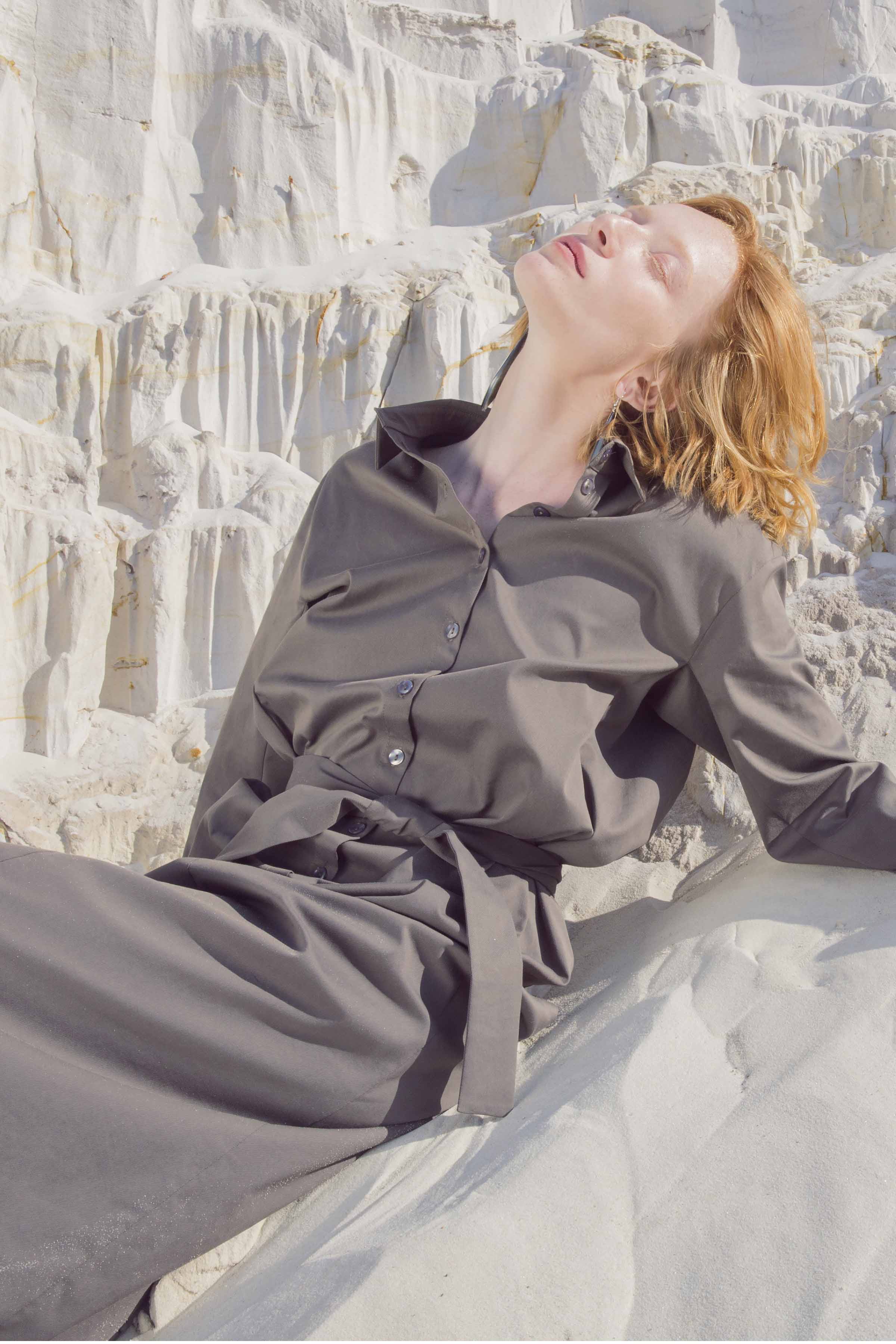 Платье-рубашка с поясом 74 Тень (ombre) от Lesel (Лесель)! Заказывайте по ✆ 8 (800) 777 02 37