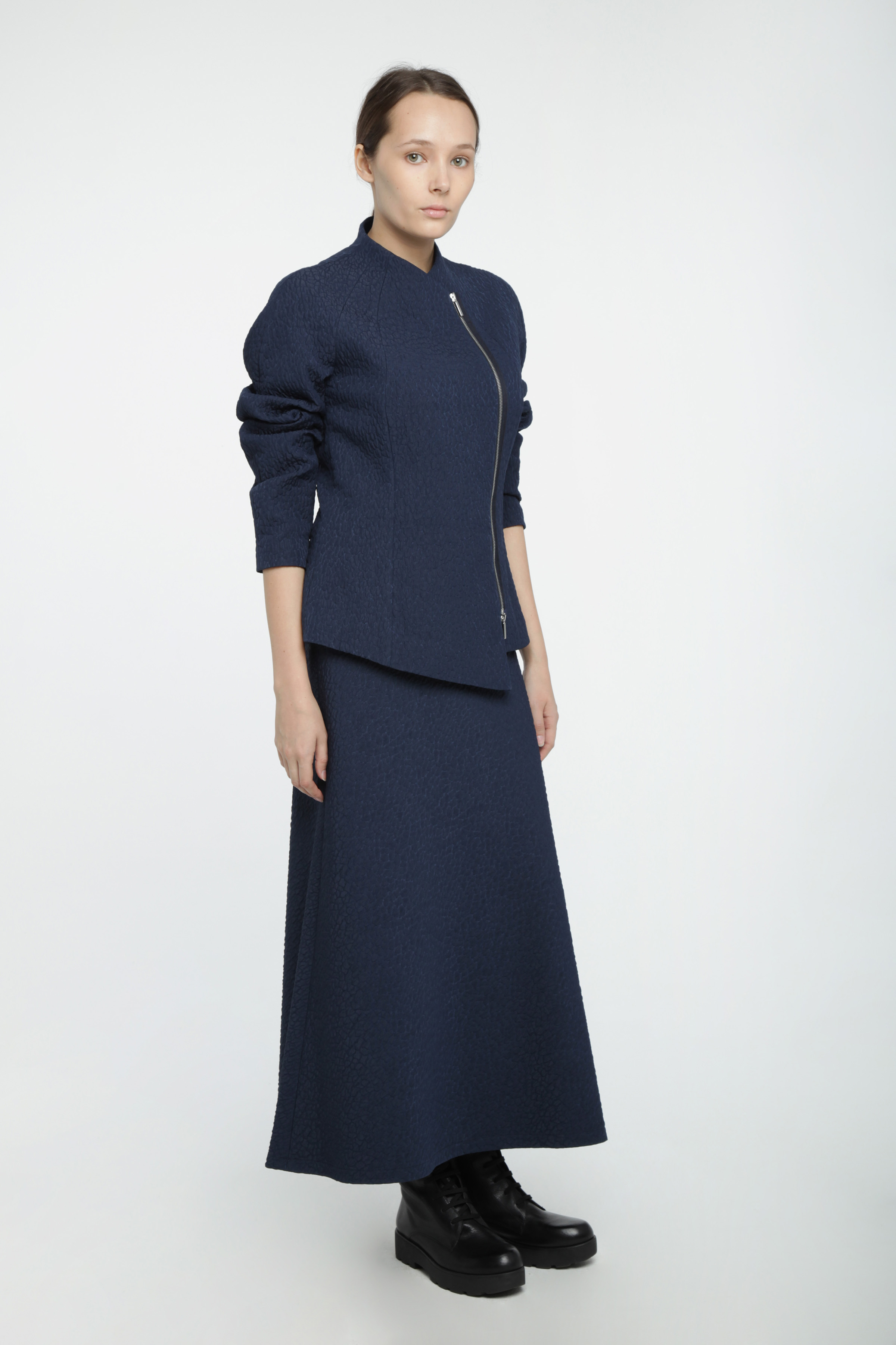 Жакет  "Футляр короткий на молнии" 35 Синий (bleu) от Lesel (Лесель)! Заказывайте по ✆ 8 (800) 777 02 37