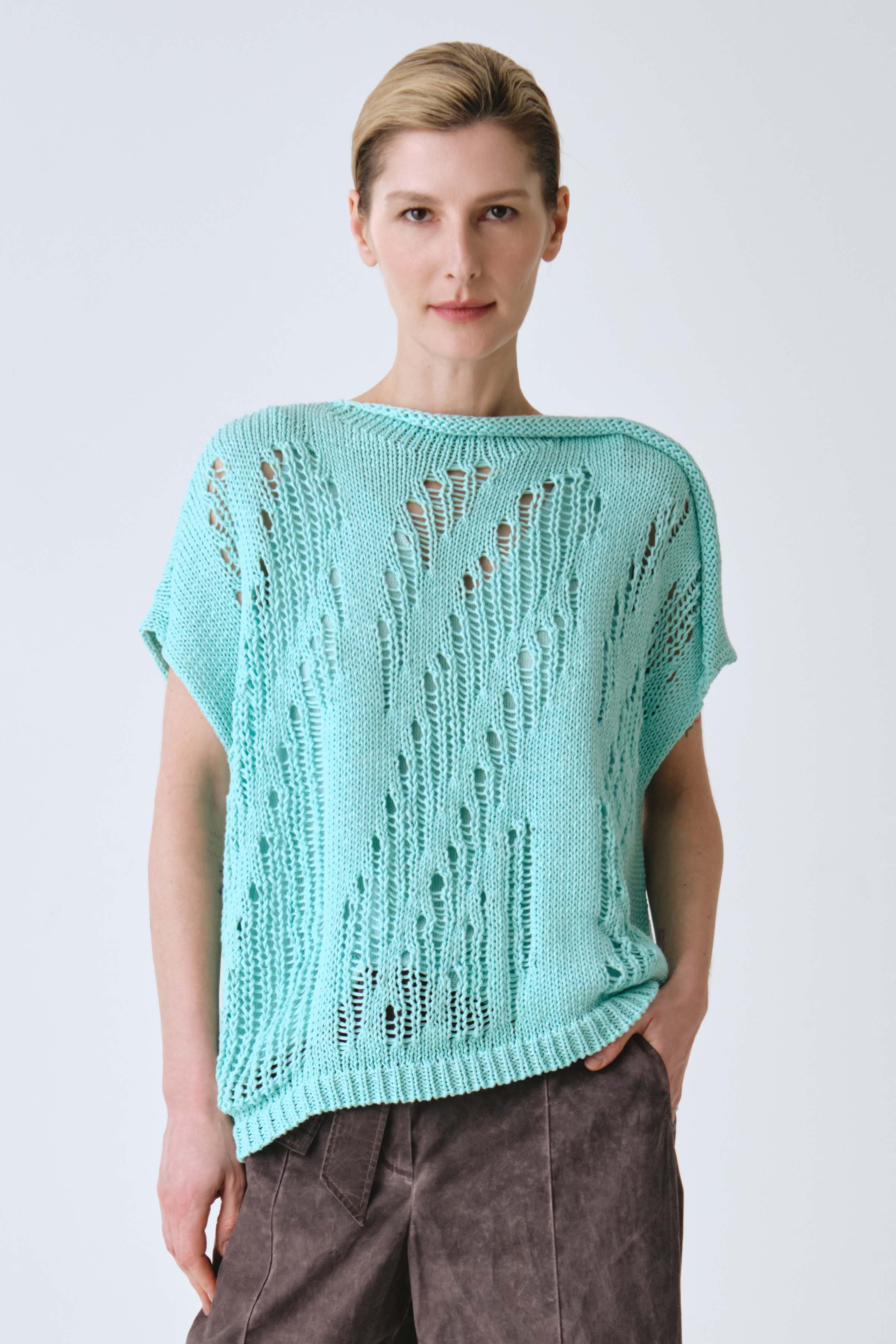 Джемпер с коротким рукавом Ажур