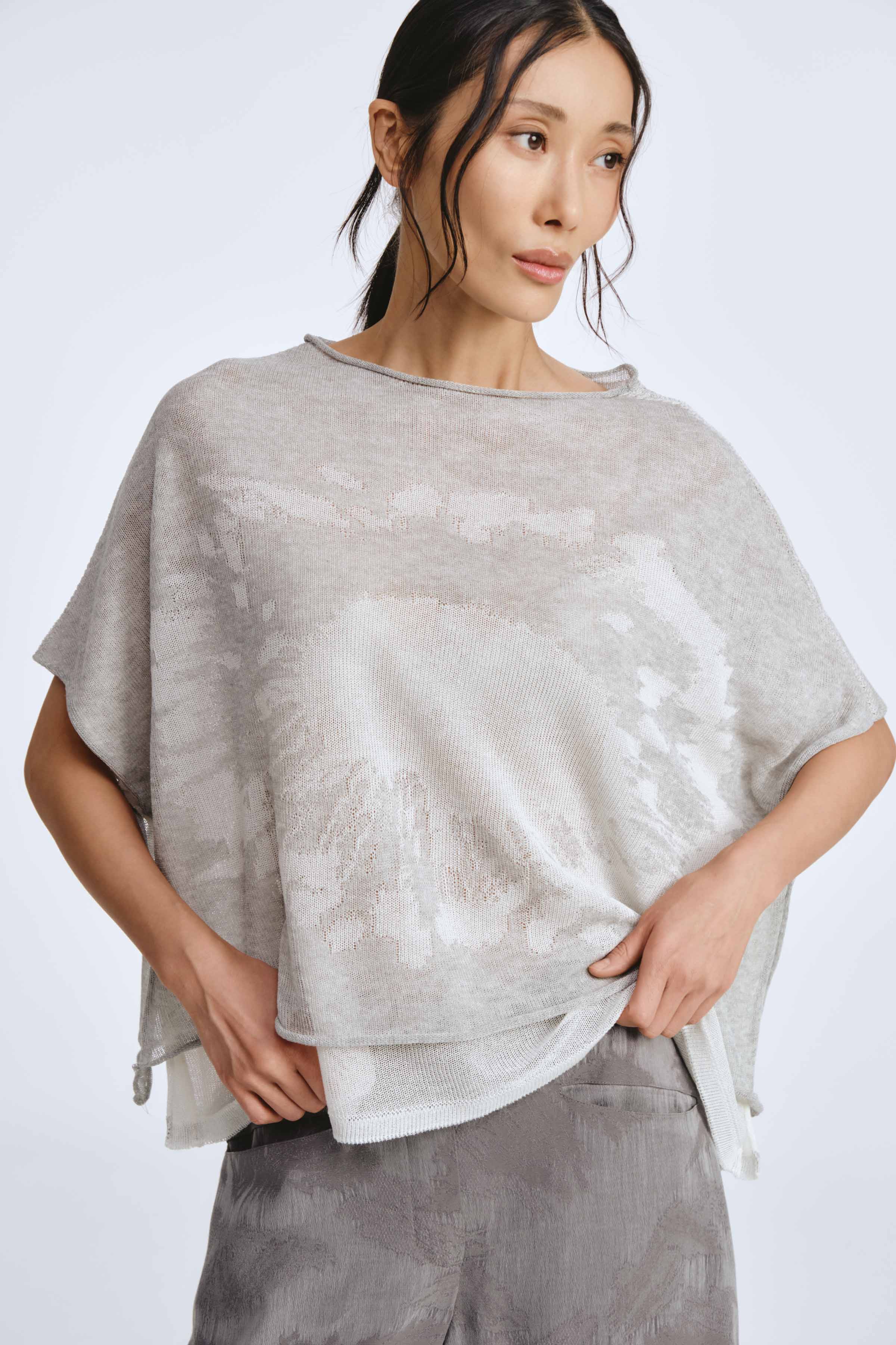 Джемпер с коротким рукавом Одуван 15 Серый меланж (melange gris) от Lesel (Лесель)! Заказывайте по ✆ 8 (800) 777 02 37