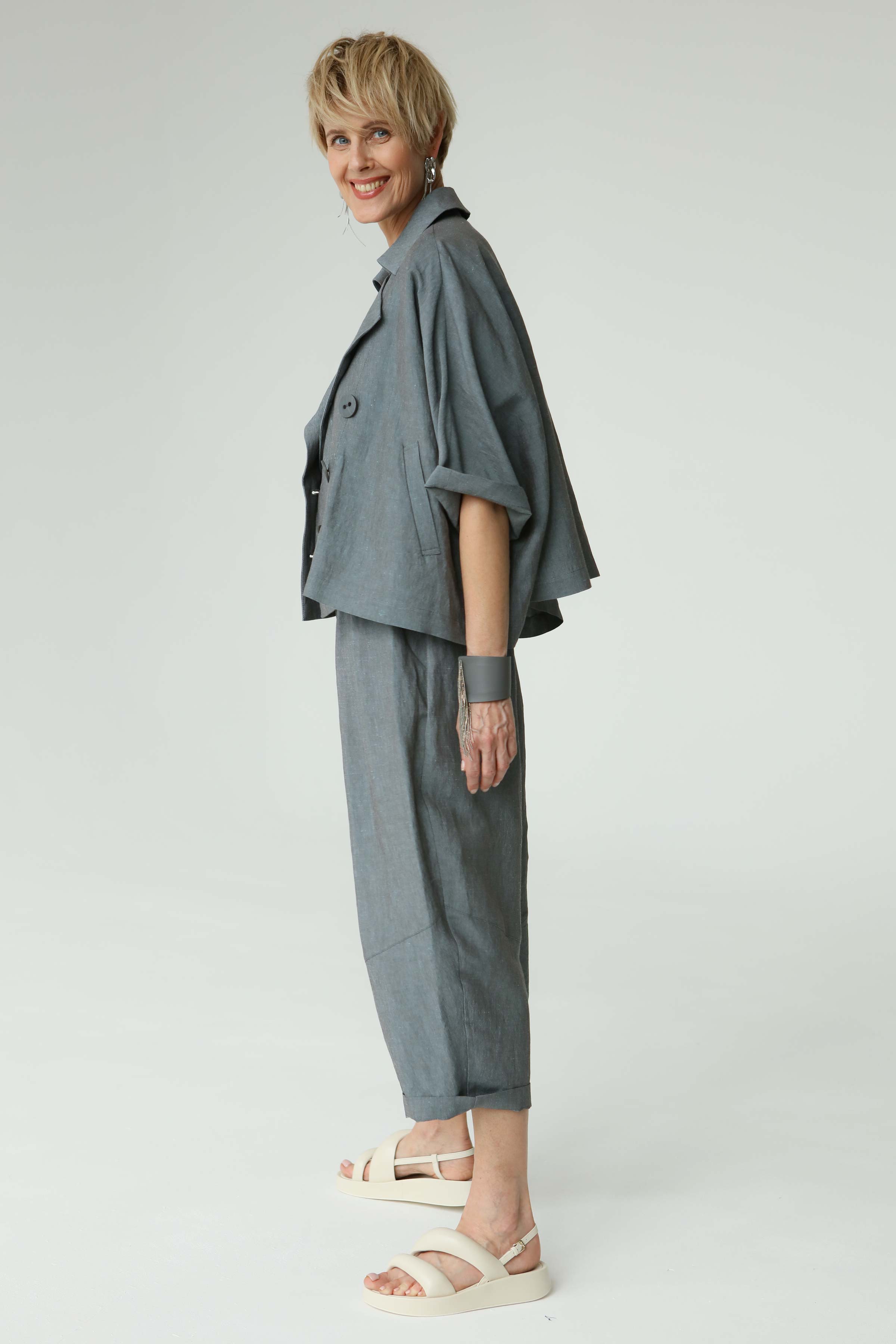 Брюки Бриджи ромб, лен 69 Тайга (taiga) от Lesel (Лесель)! Заказывайте по ✆ 8 (800) 777 02 37