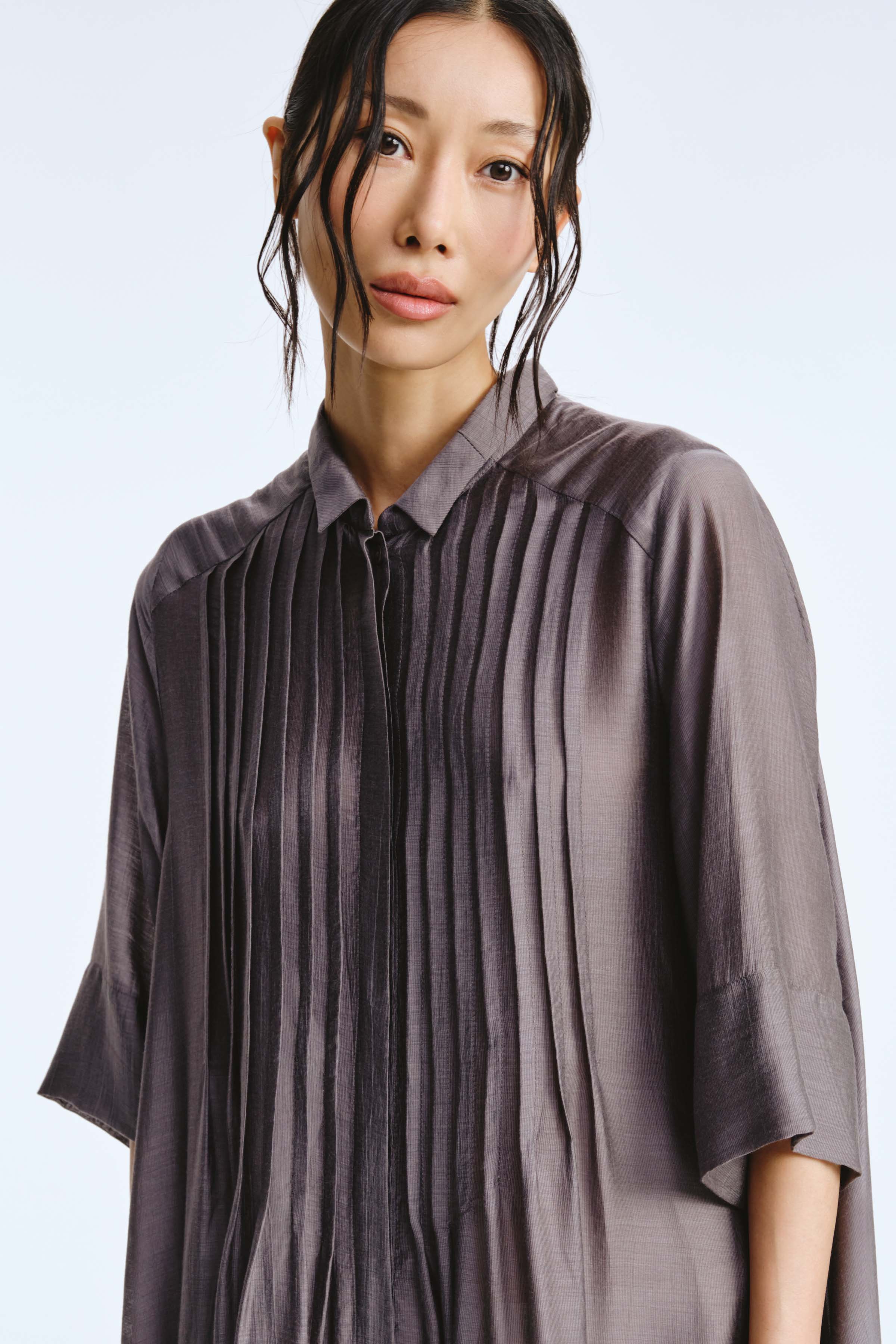 Платье рубашка с защипами 11 Антрацит (anthracite) от Lesel (Лесель)! Заказывайте по ✆ 8 (800) 777 02 37