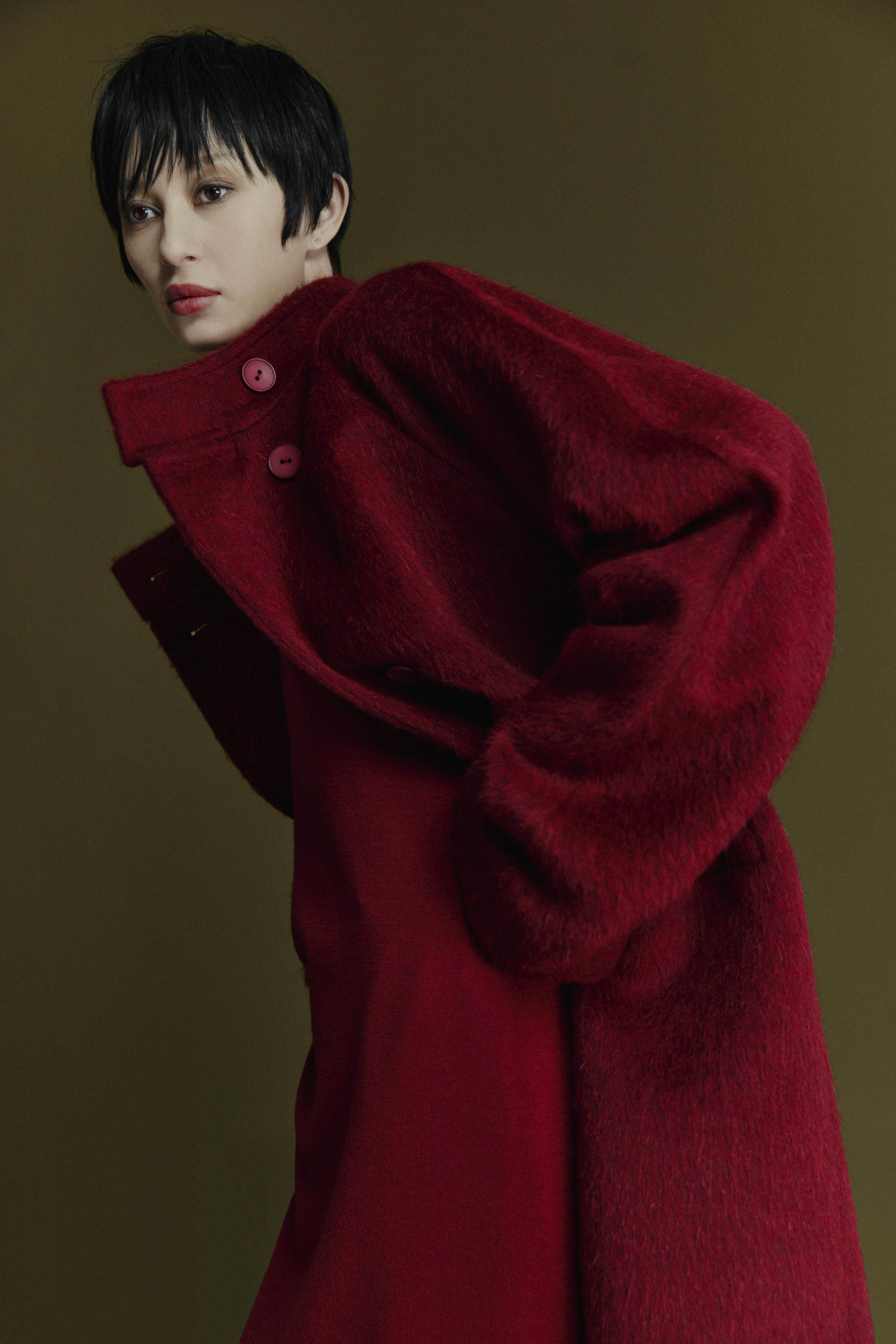 Пальто с ворсом, реглан 