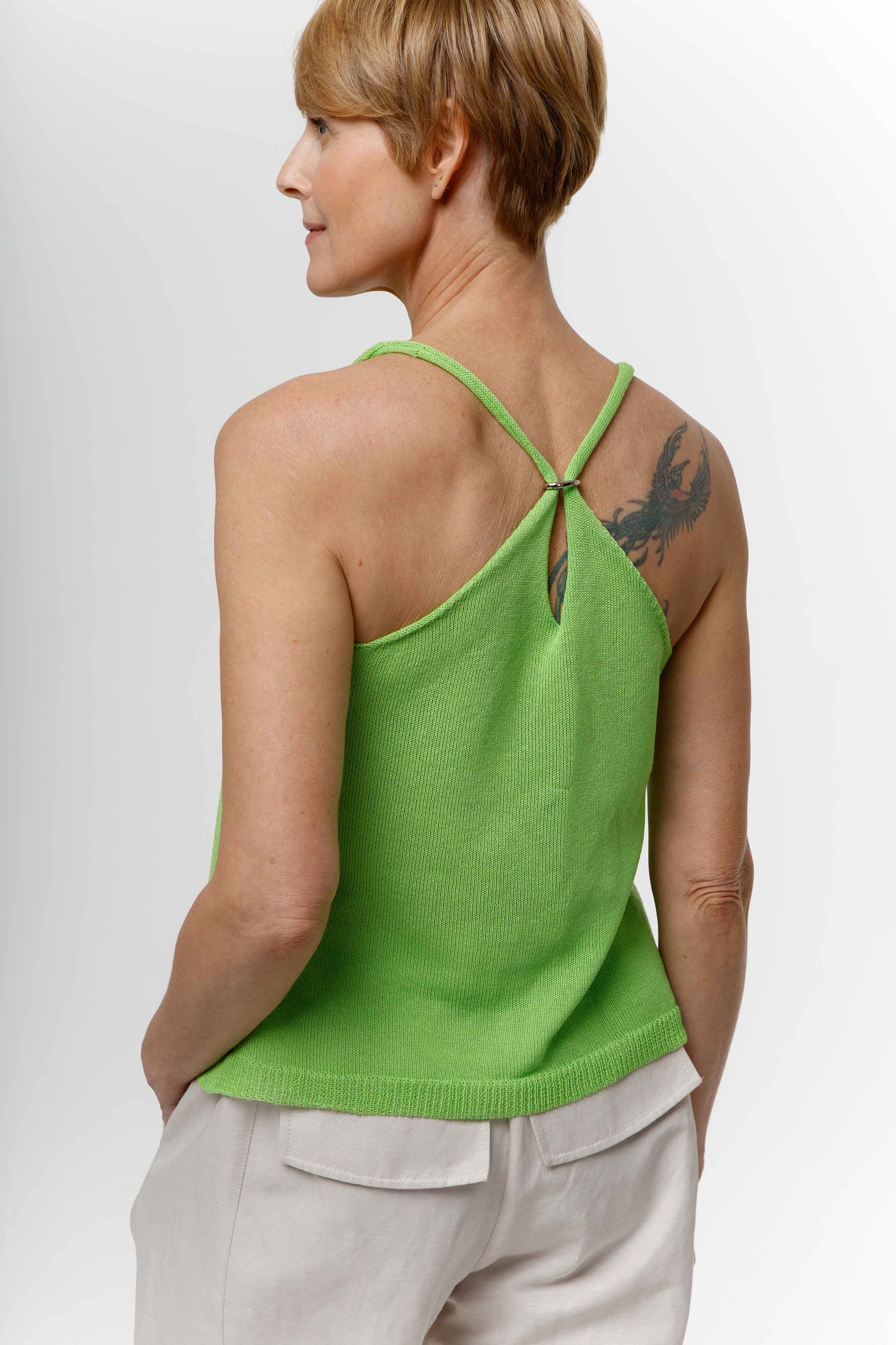 Топ на тонких бретелях с кольцом 59 Яркий лайм (citron vert vif), 00 Черный (noir), 10 Серый (grise) от Lesel (Лесель)! Заказывайте по ✆ 8 (800) 777 02 37