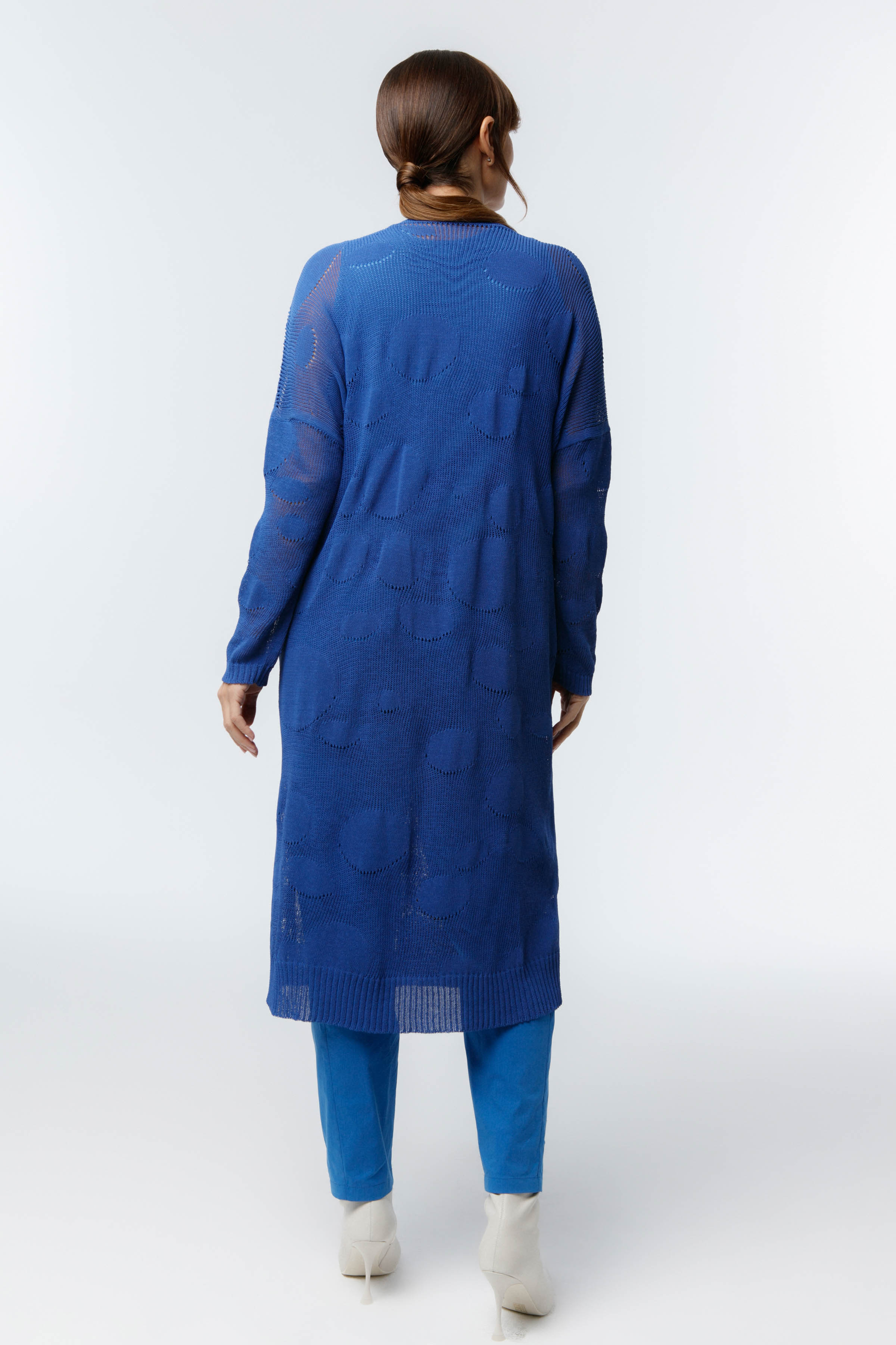 Кардиган удлиненный Круги 36 Электрик (electrique) от Lesel (Лесель)! Заказывайте по ✆ 8 (800) 777 02 37