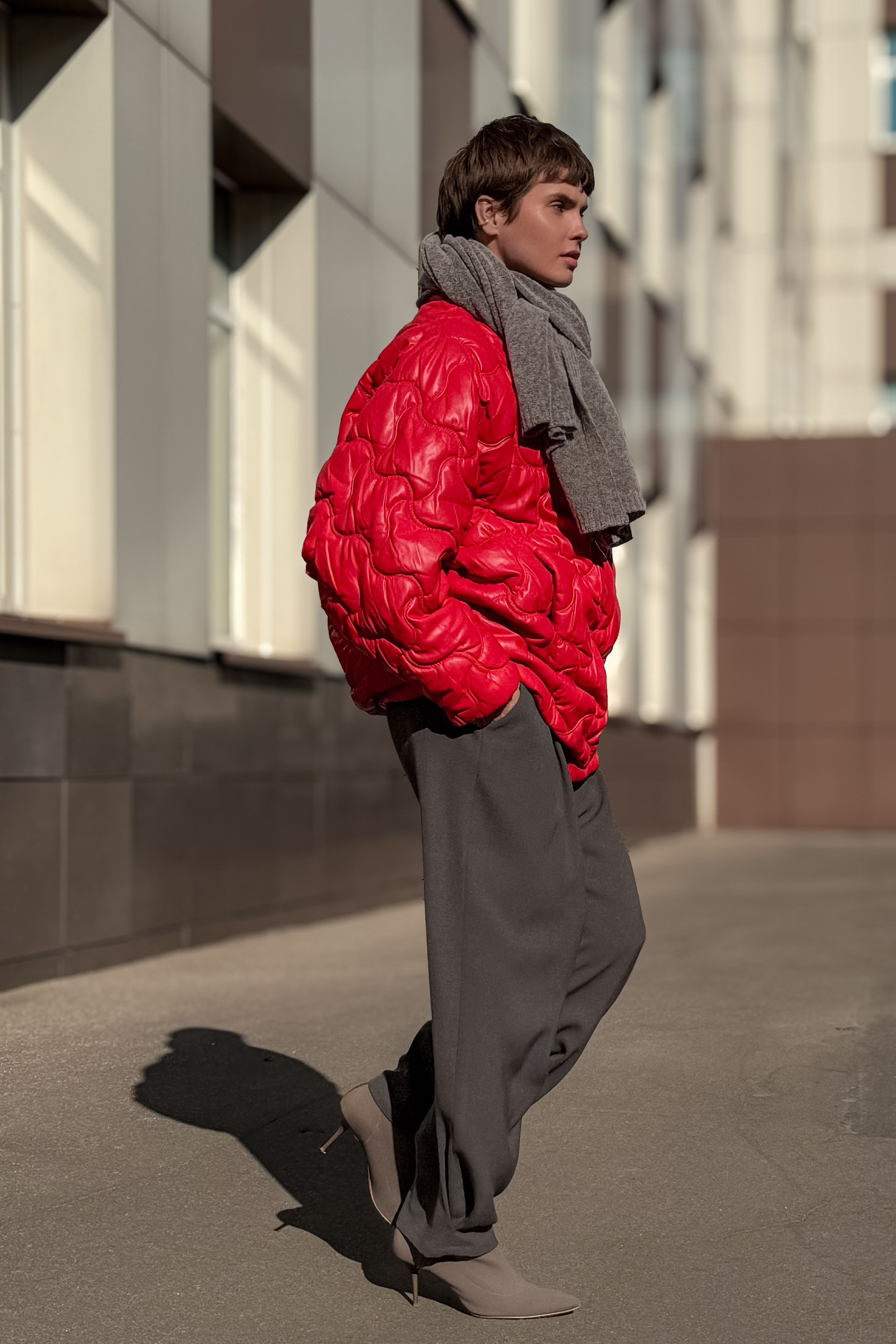 Куртка бомбер ромб, эко-кожа 25 Красный (rouge) от Lesel (Лесель)! Заказывайте по ✆ 8 (800) 777 02 37