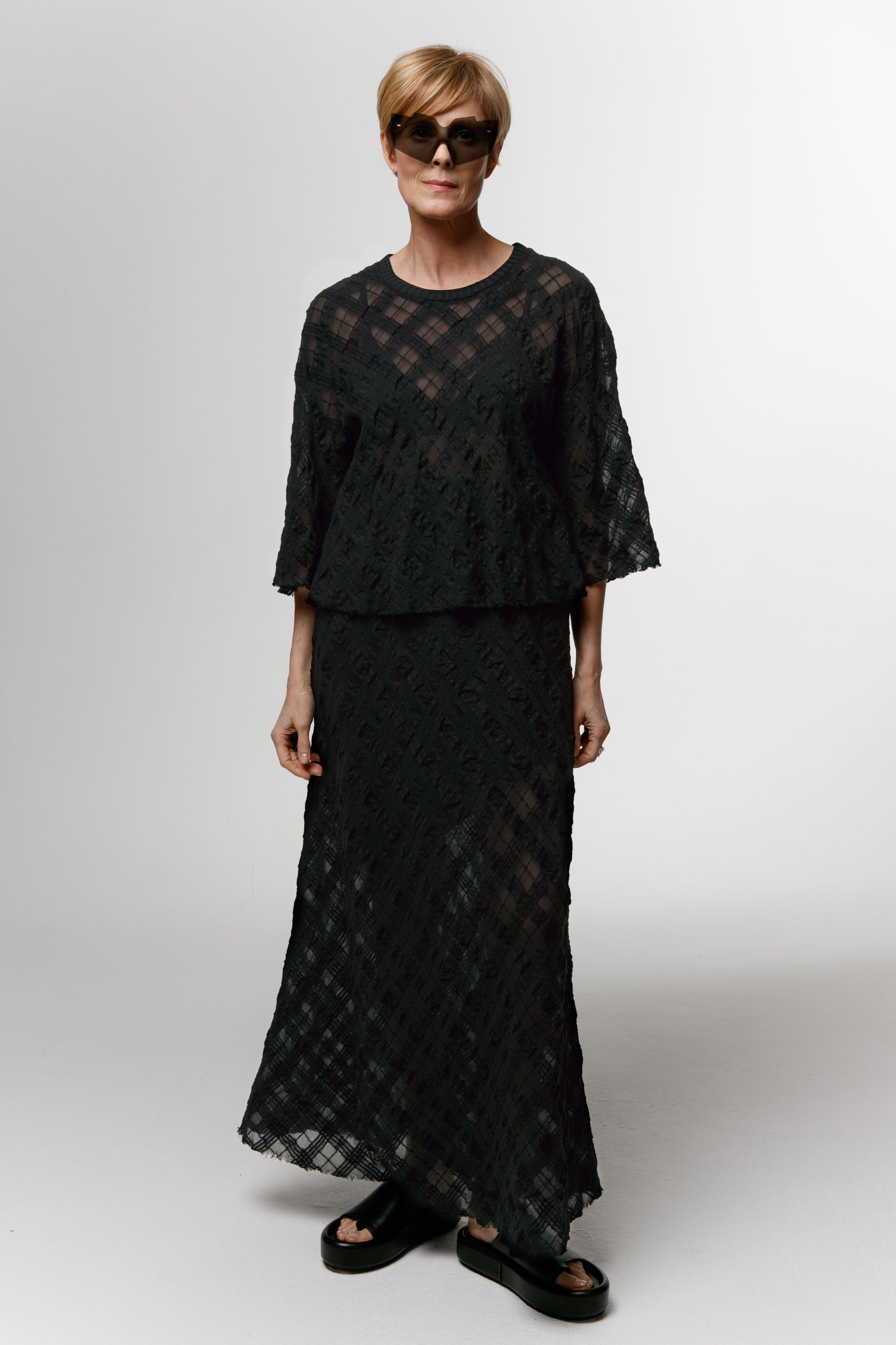 Блуза короткая, жатая клетка  от Lesel (Лесель)! Заказывайте по ✆ 8 (800) 777 02 37