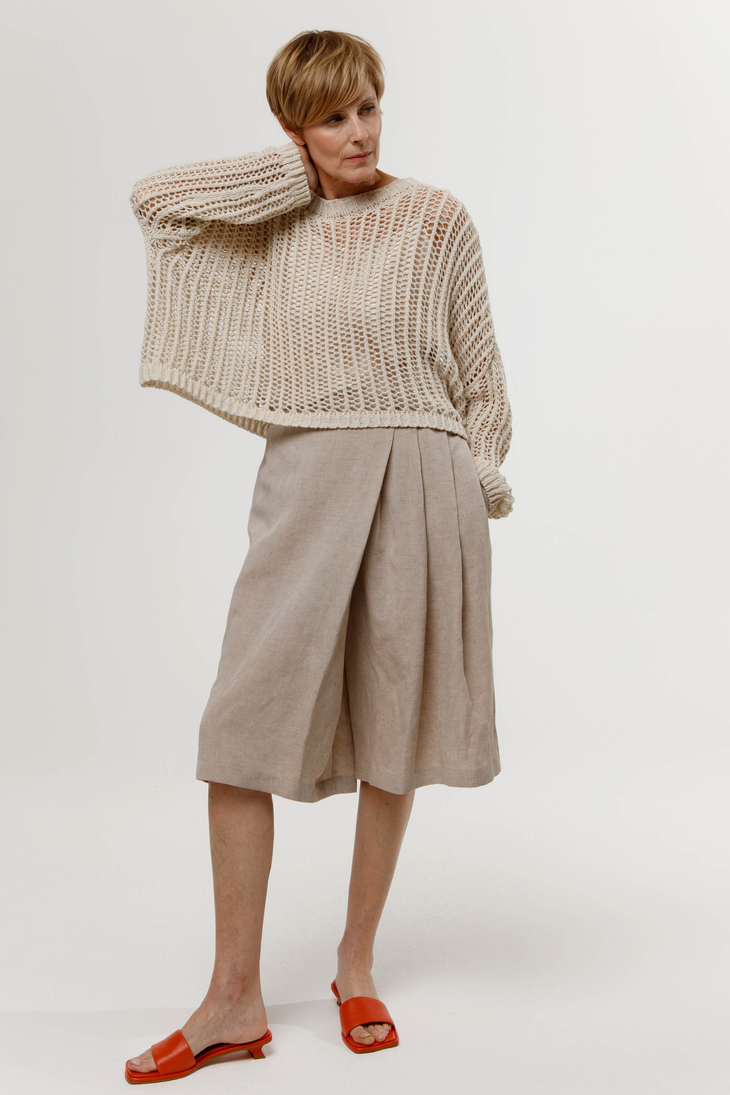 Брюки-юбка короткие, лён  от Lesel (Лесель)! Заказывайте по ✆ 8 (800) 777 02 37