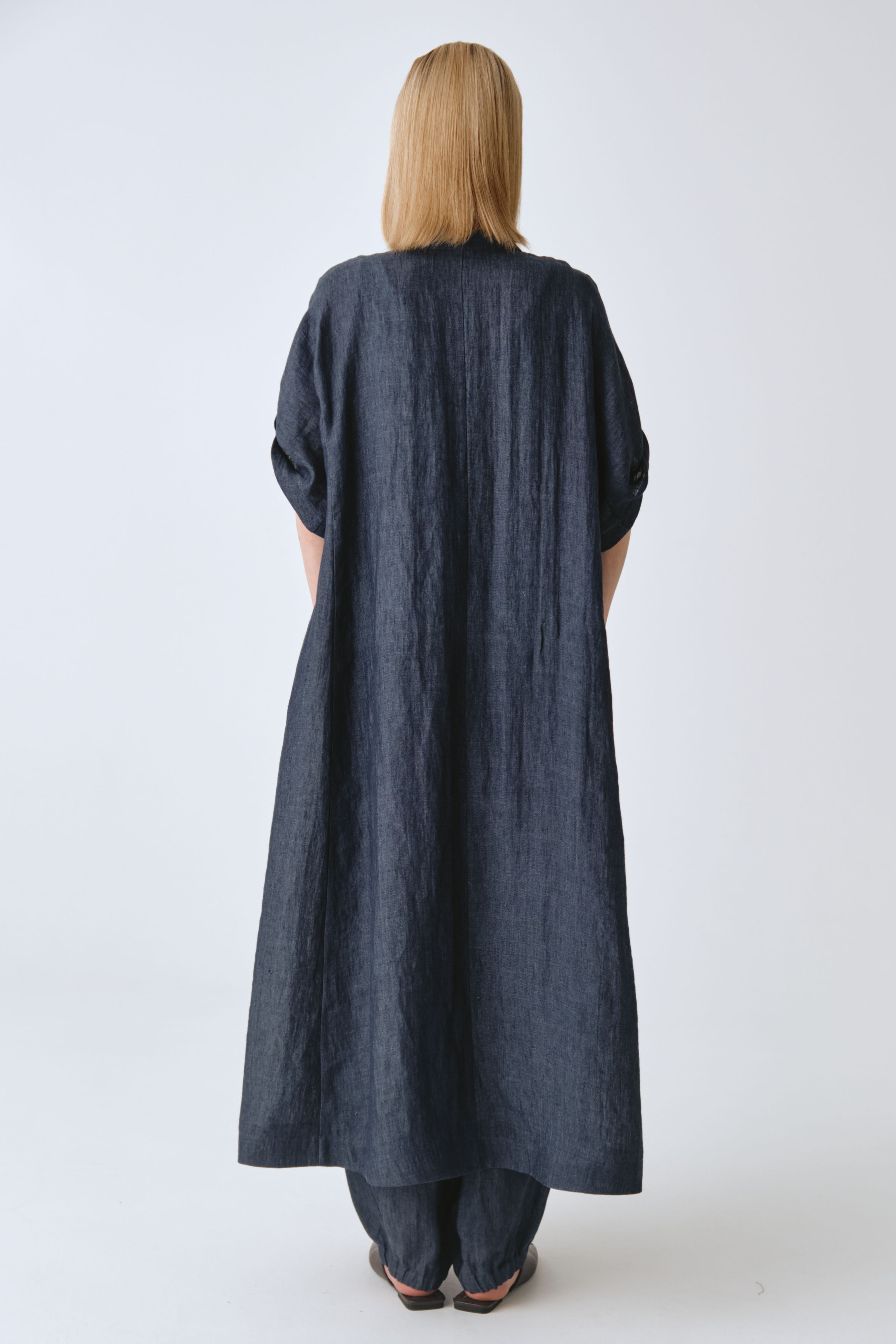 Жакет накидка с широкими рукавами, лён