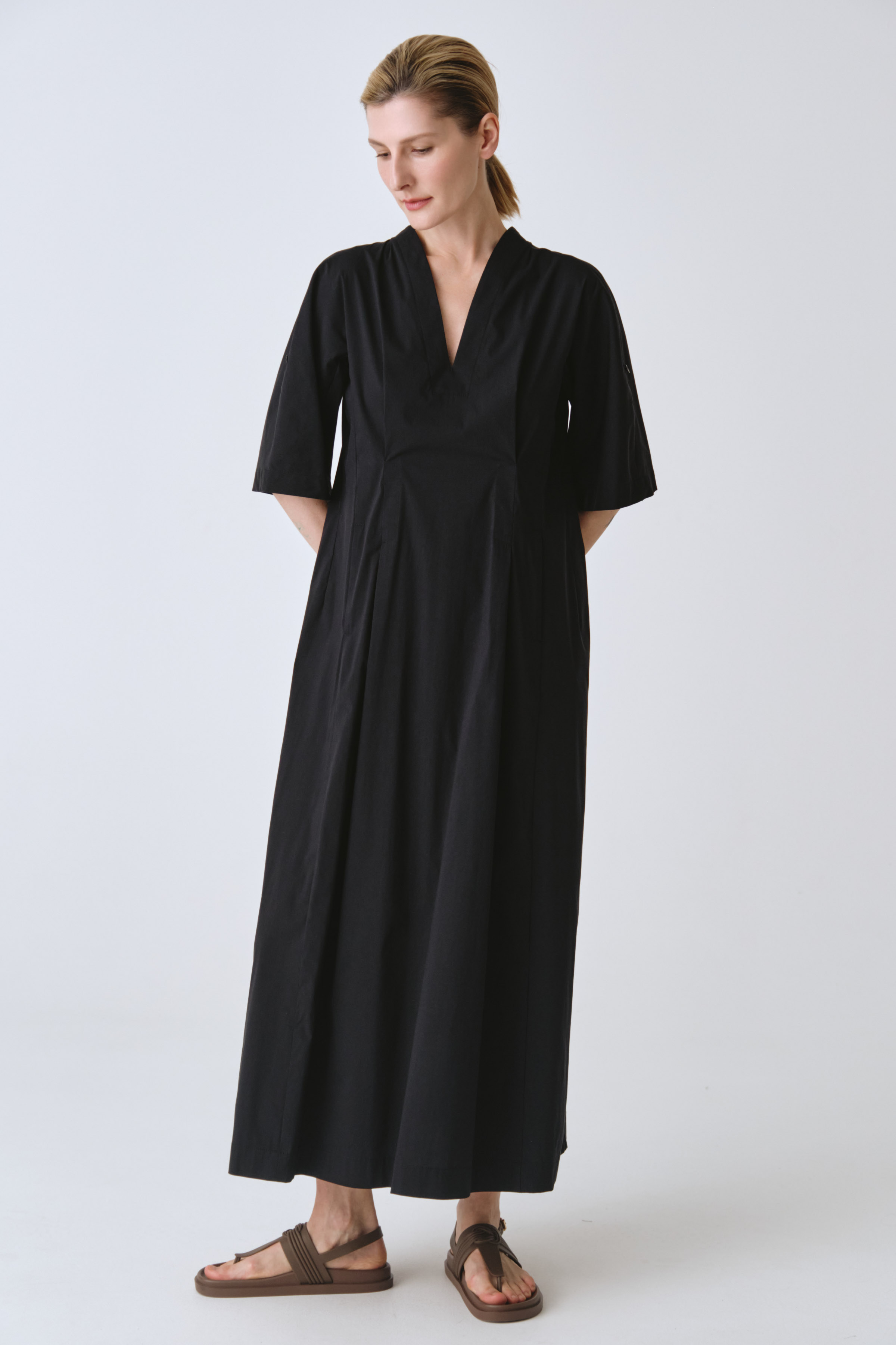 Платье клеш с широкими рукавами, хлопок