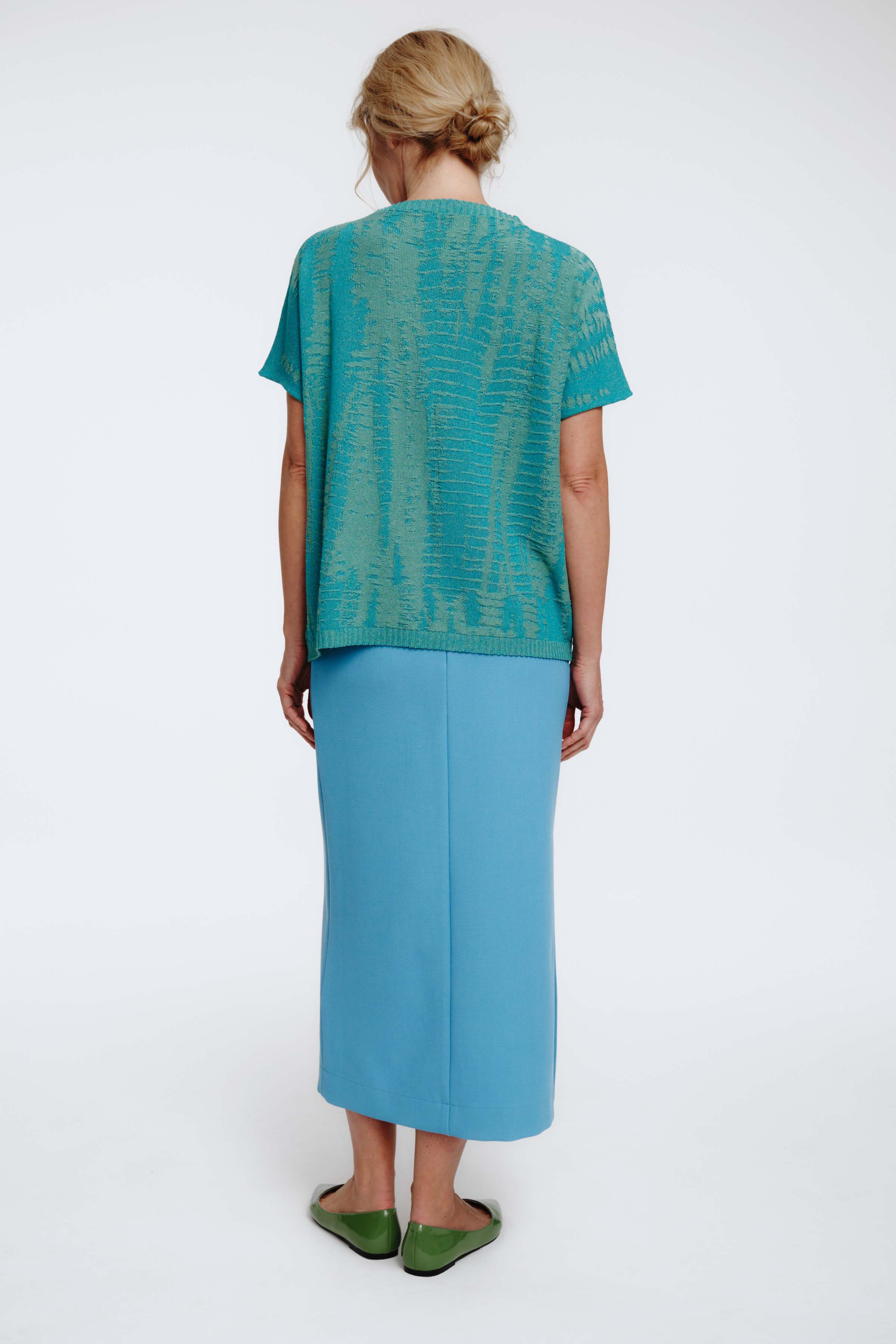 Джемпер с коротким рукавом Гофре  от Lesel (Лесель)! Заказывайте по ✆ 8 (800) 777 02 37