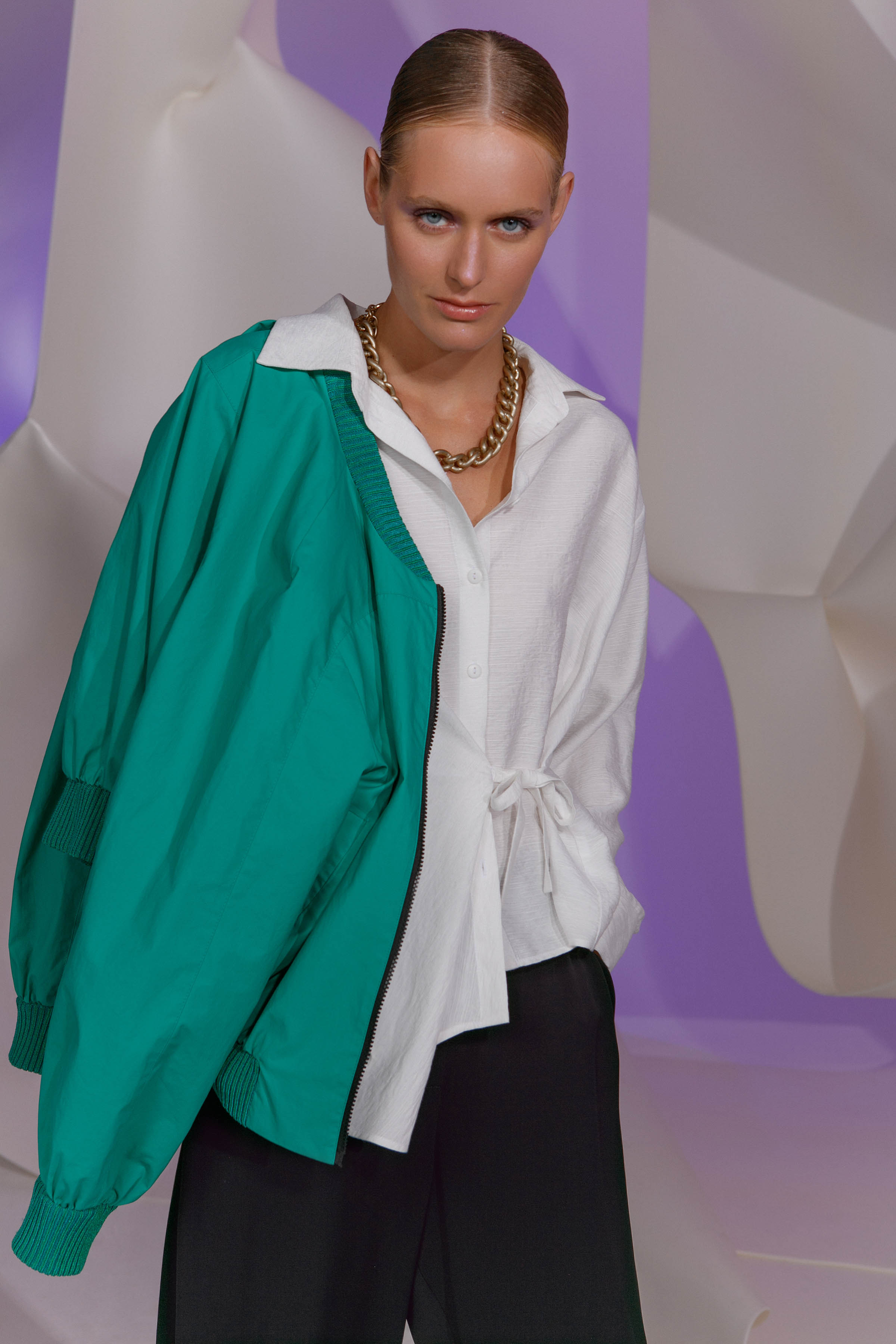 Куртка бомбер короткий, на подкладке 66 Ярко-зеленый (verf clair) от Lesel (Лесель)! Заказывайте по ✆ 8 (800) 777 02 37