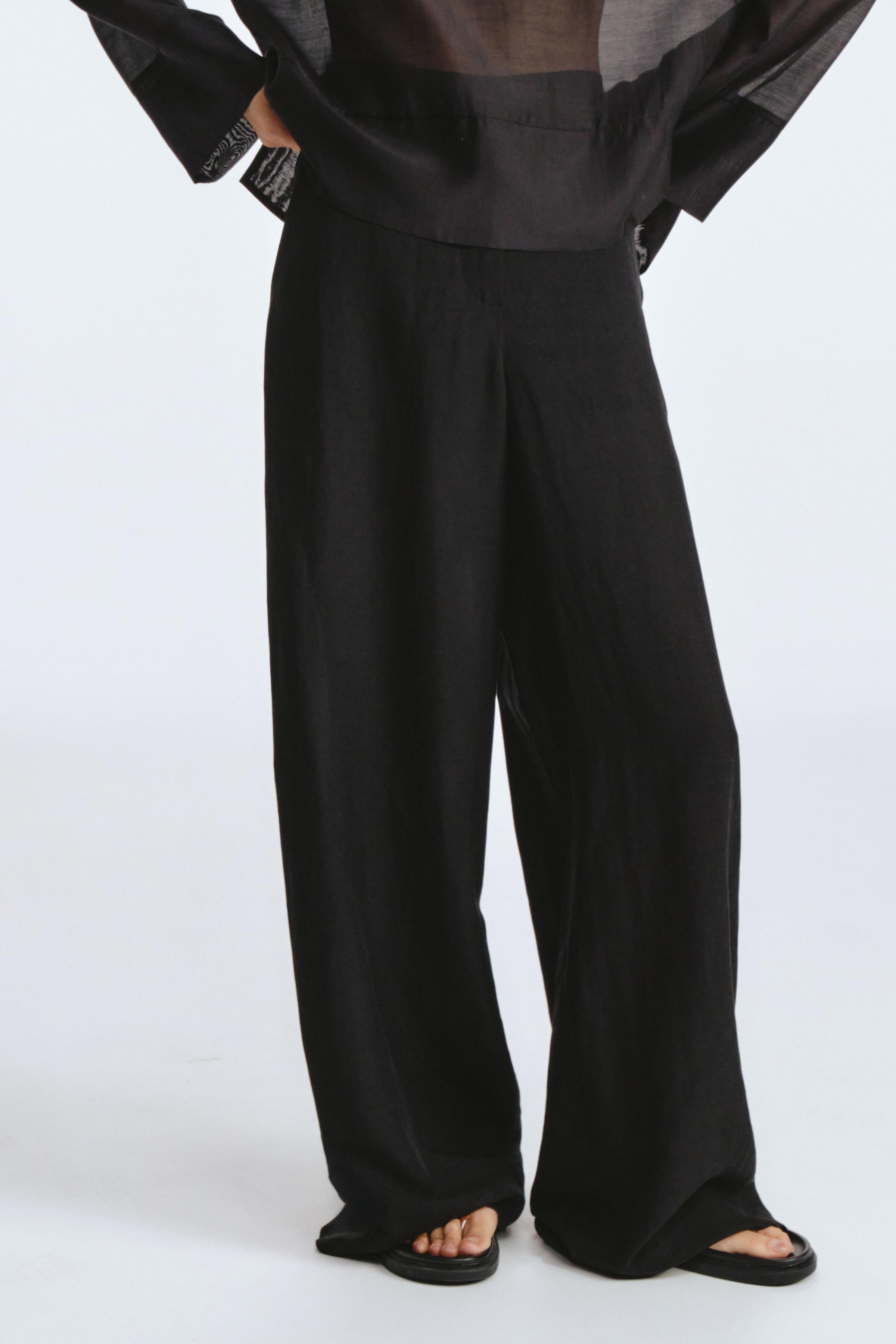 Брюки прямые, тонкий лен