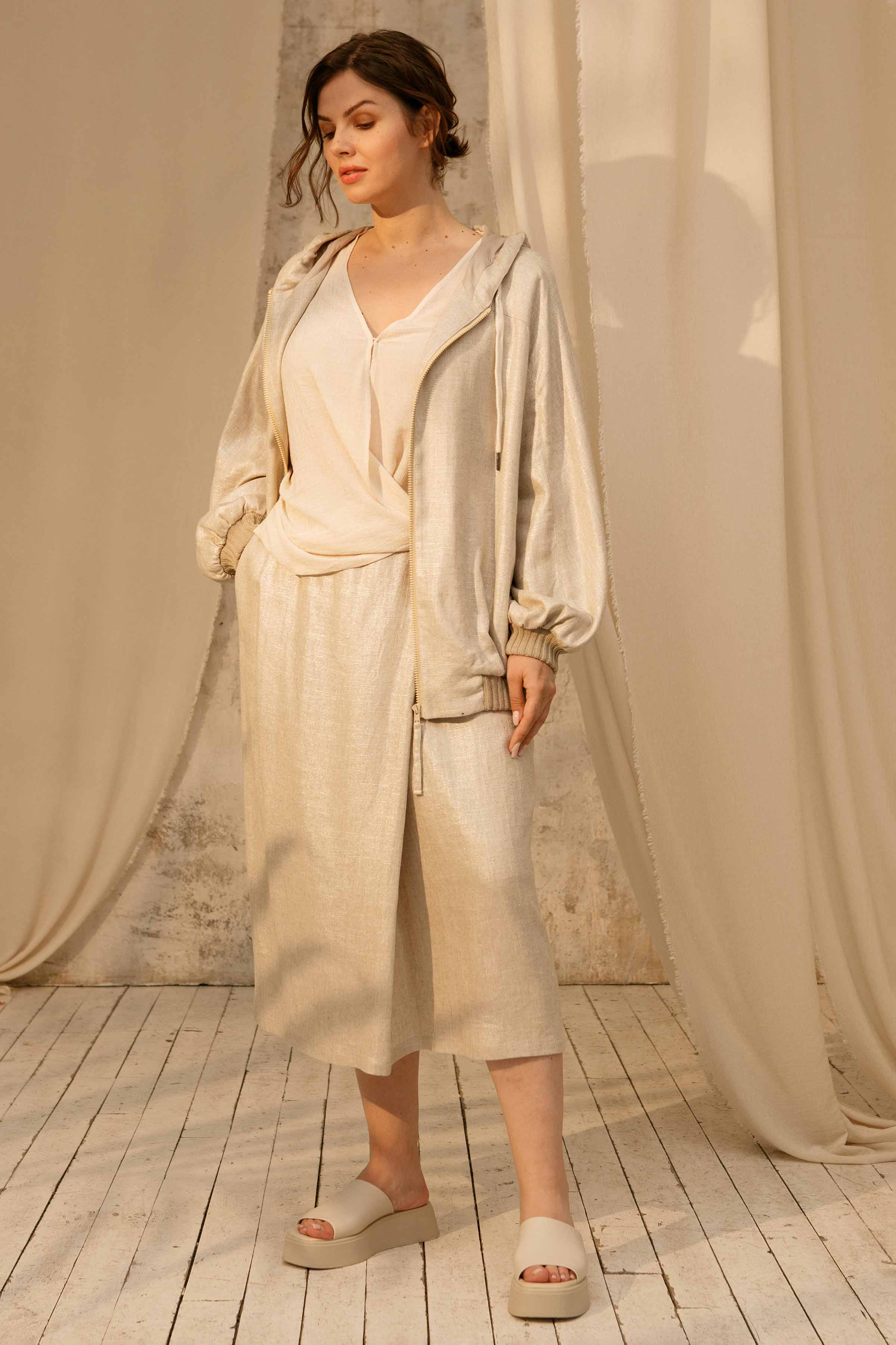 Юбка с запахом Блеск, лен 02 Лён (lin) от Lesel (Лесель)! Заказывайте по ✆ 8 (800) 777 02 37