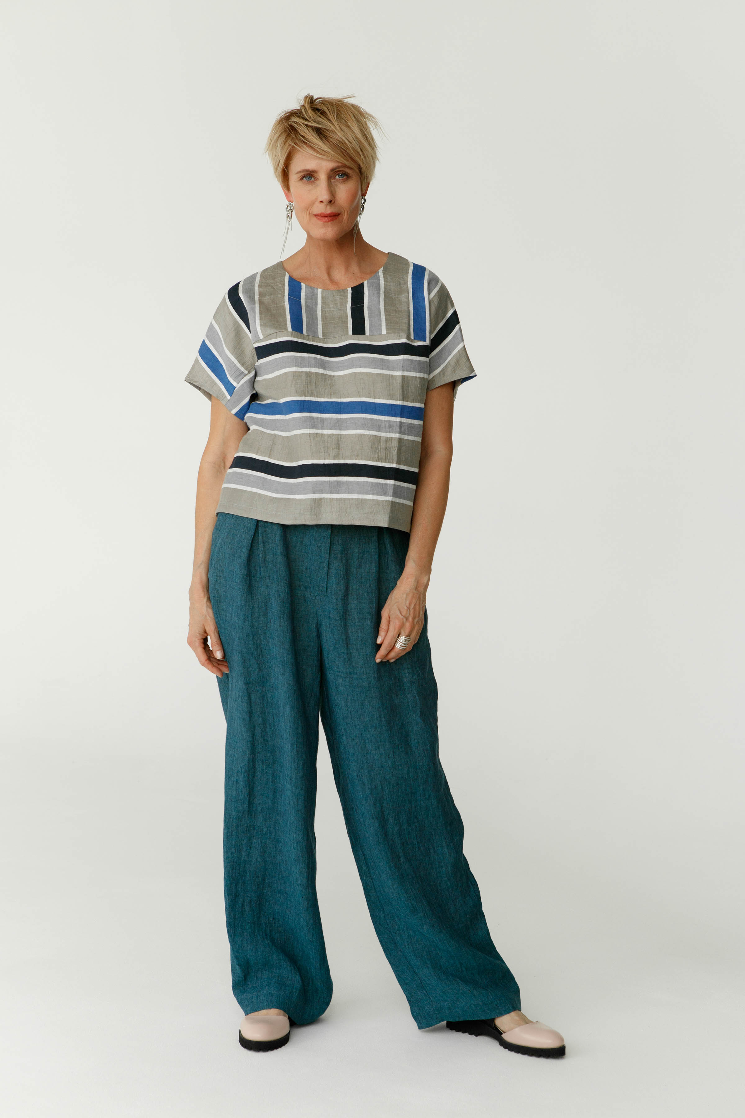 Блуза полосы Малага 35 Голубые полосы (raye bleu) от Lesel (Лесель)! Заказывайте по ✆ 8 (800) 777 02 37