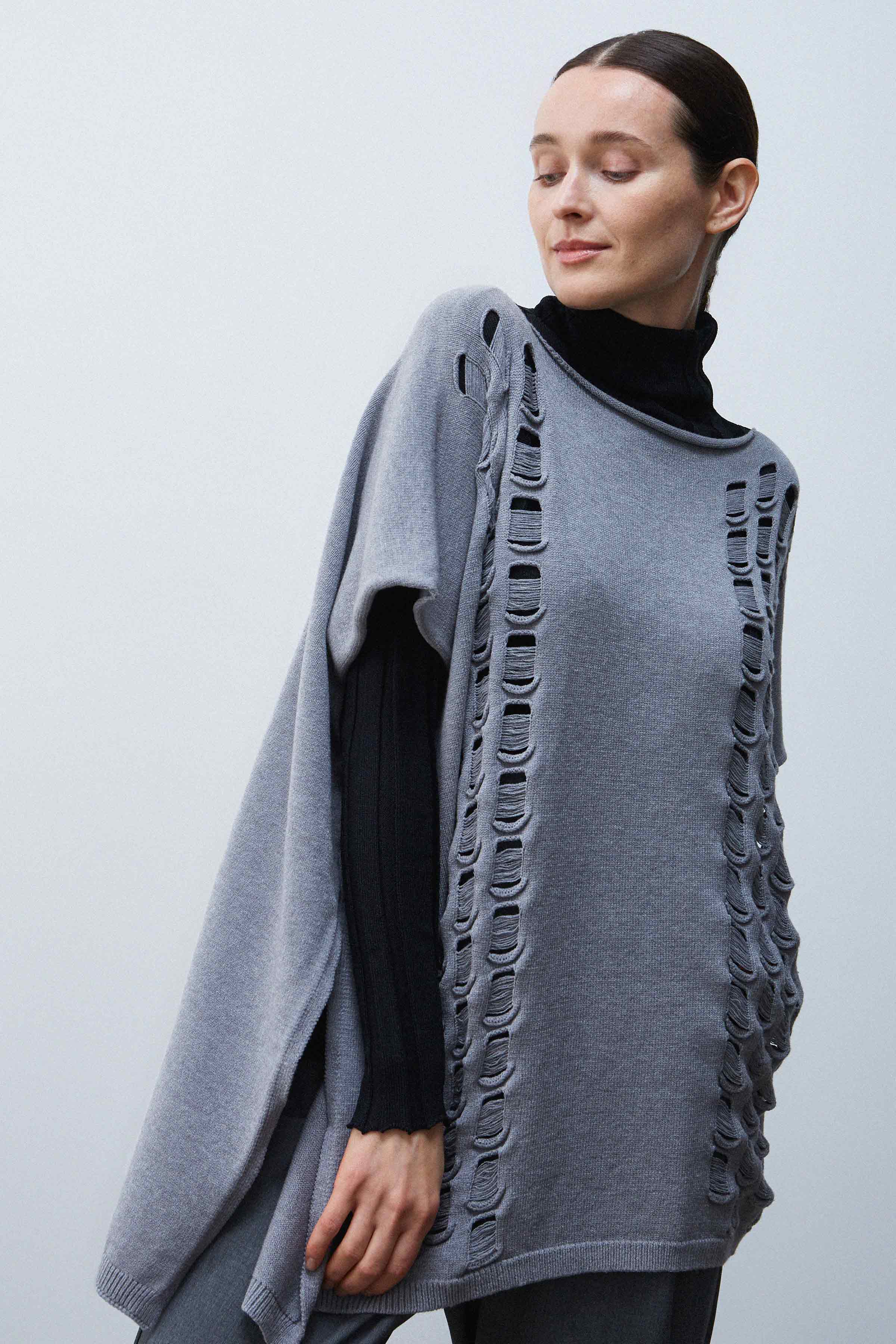 Туника "Дыры" 15 Серый меланж (melange gris) от Lesel (Лесель)! Заказывайте по ✆ 8 (800) 777 02 37