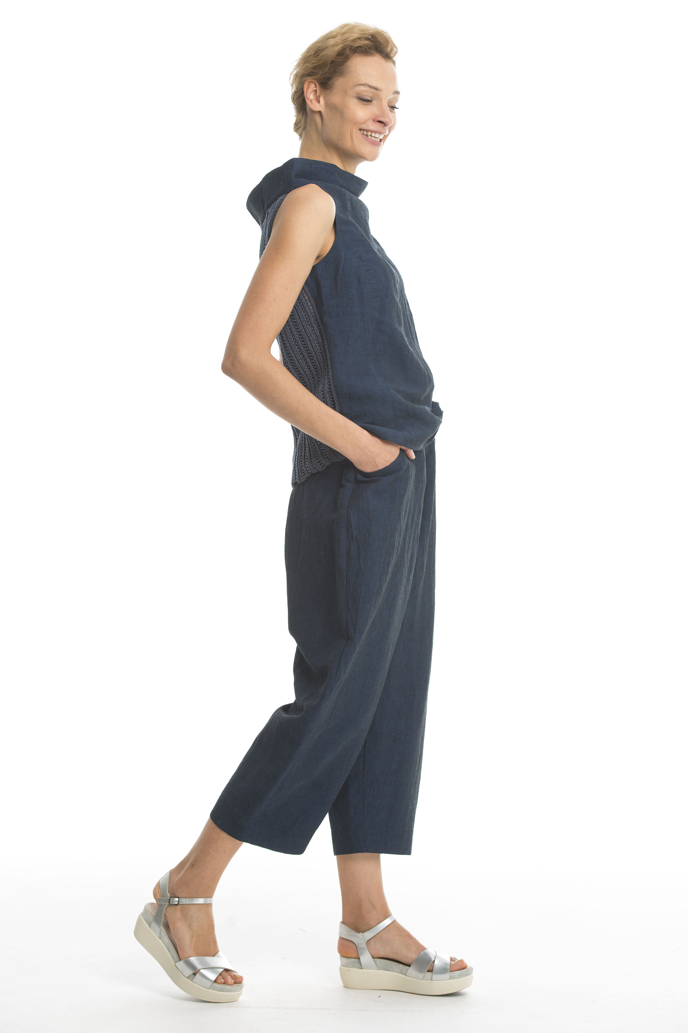 Блуза "С ажурной спинкой" 38 Джинсовый (denim) от Lesel (Лесель)! Заказывайте по ✆ 8 (800) 777 02 37