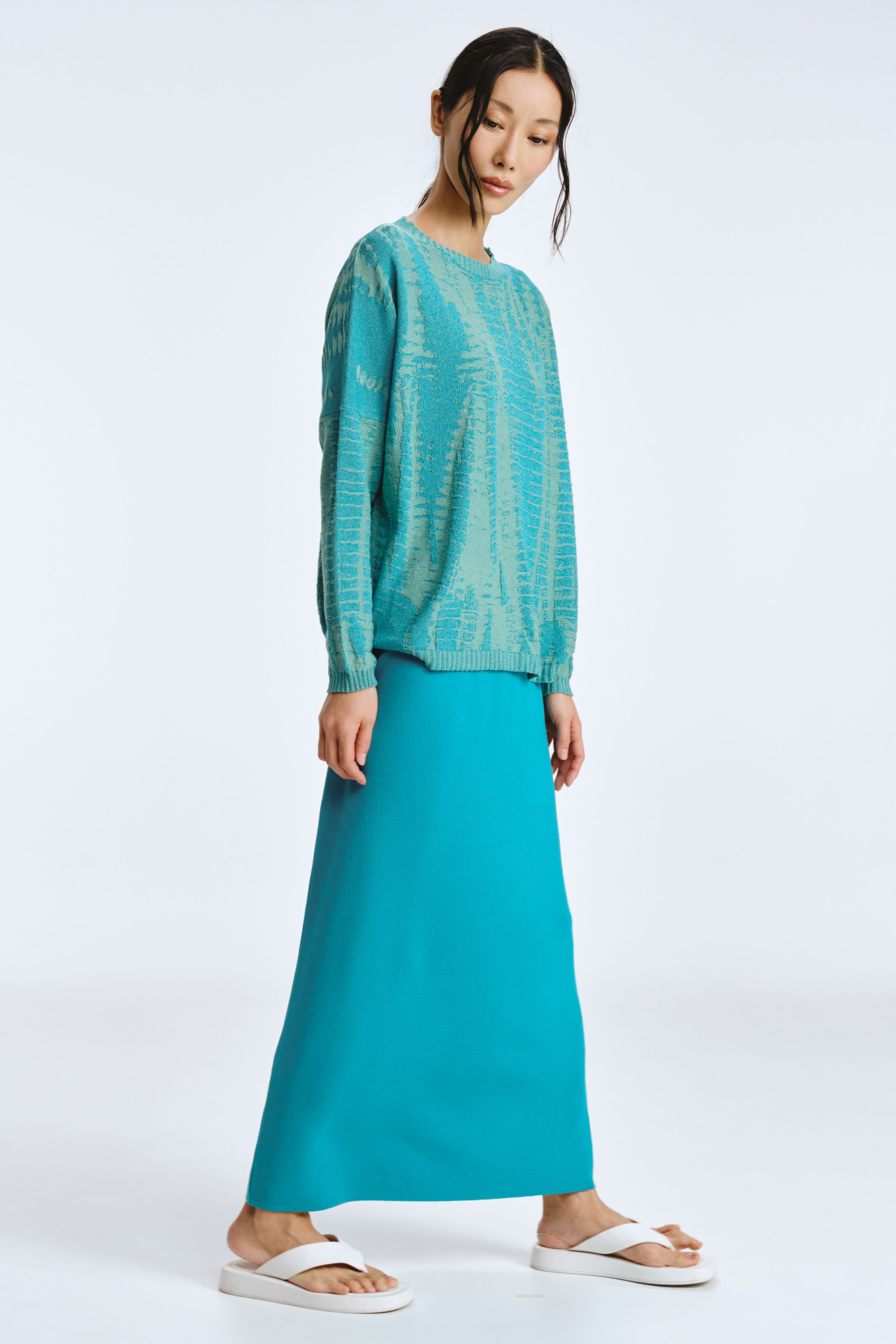 Юбка вязаная гладкая 36 Бирюза (turguoise) от Lesel (Лесель)! Заказывайте по ✆ 8 (800) 777 02 37