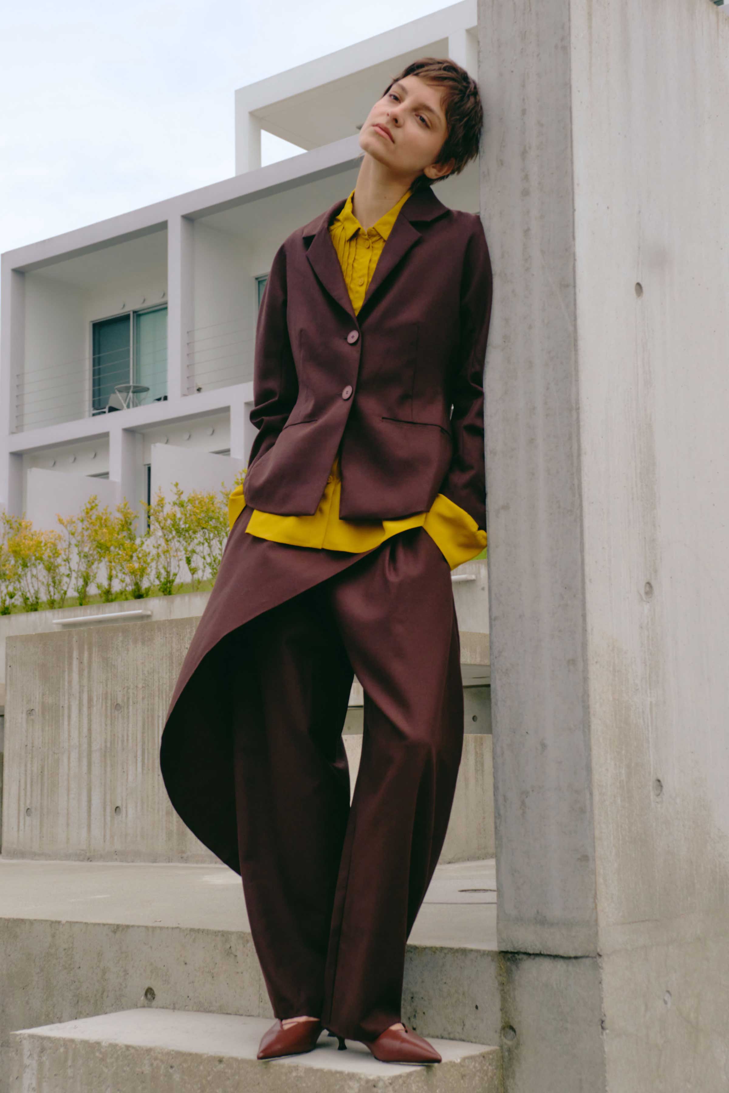 Брюки с воланом, шерсть  от Lesel (Лесель)! Заказывайте по ✆ 8 (800) 777 02 37