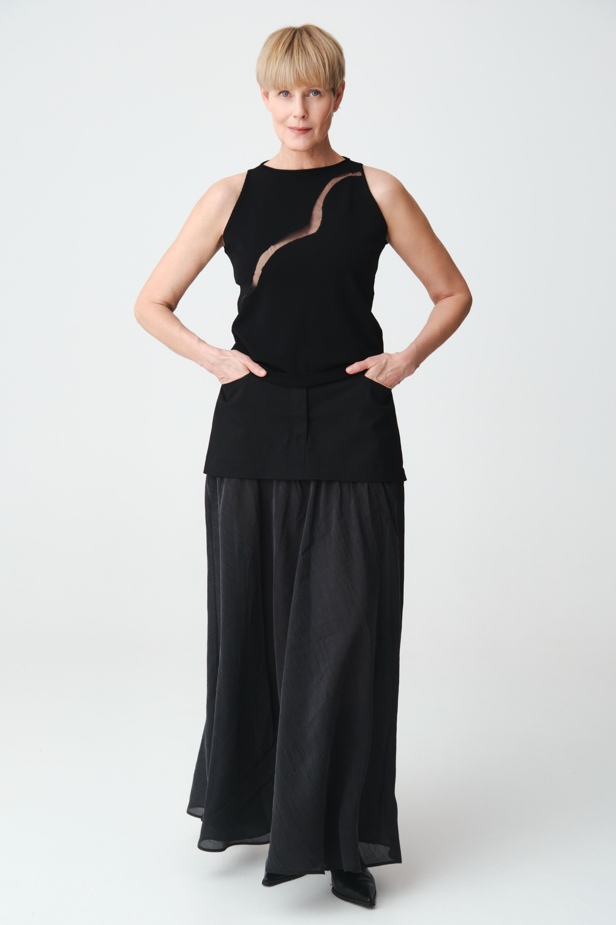 Юбка прозрачная с кокеткой