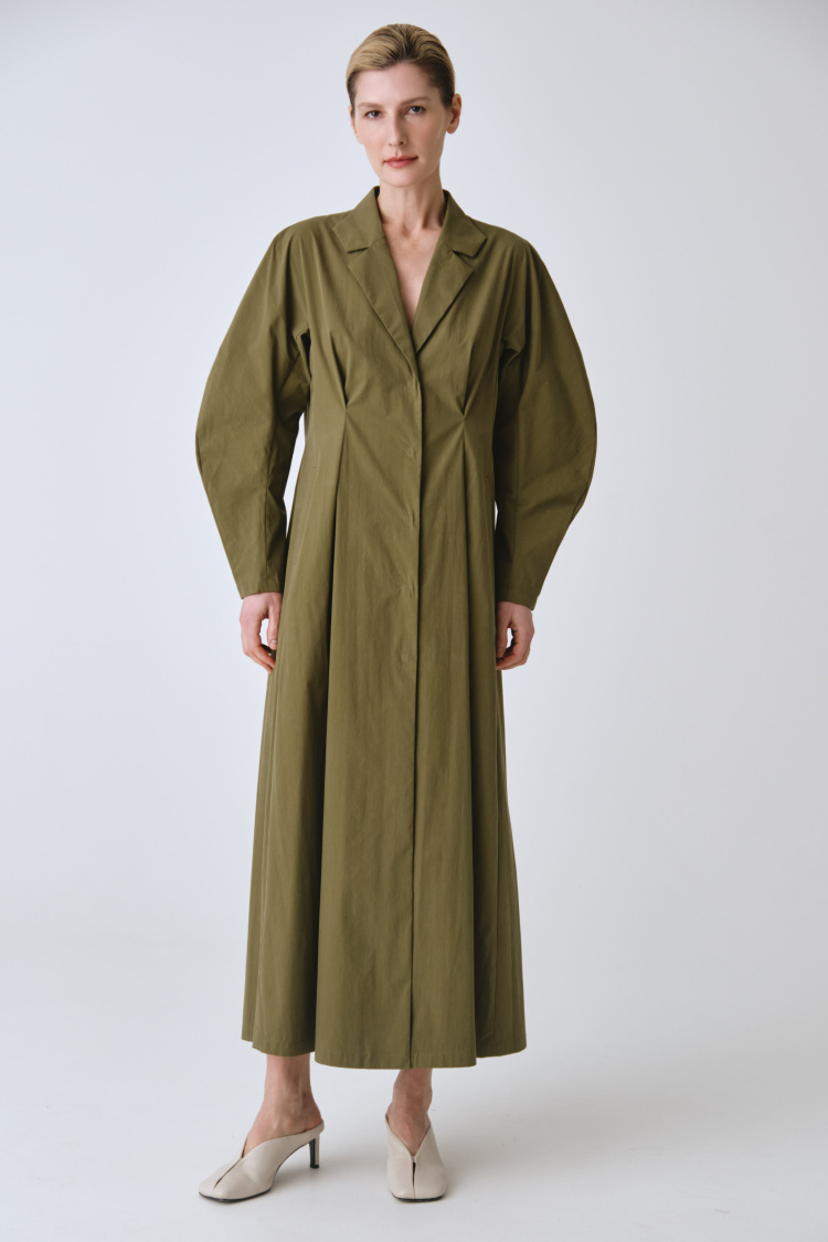 Платье клеш с круглыми рукавами, хлопок