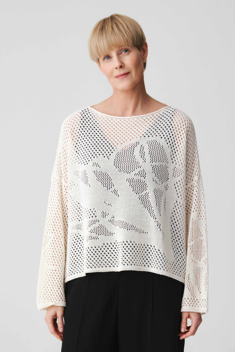 Джемпер с длинным рукавом Ажурная графика