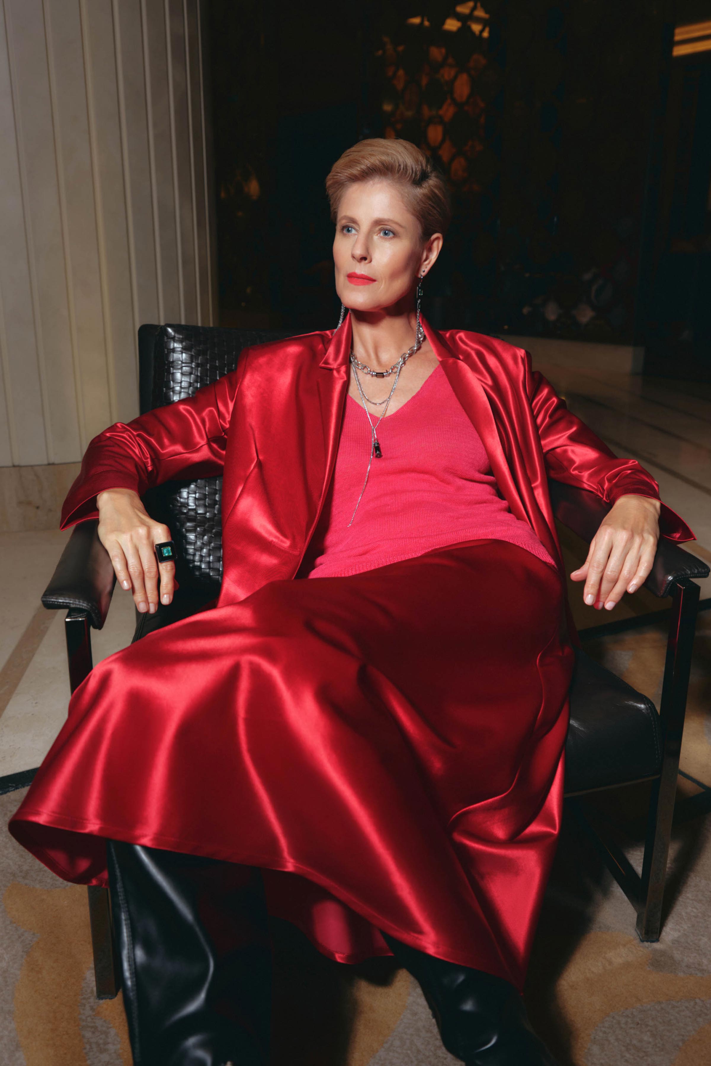 Юбка Атласная 24 Кармин (carmine) от Lesel (Лесель)! Заказывайте по ✆ 8 (800) 777 02 37