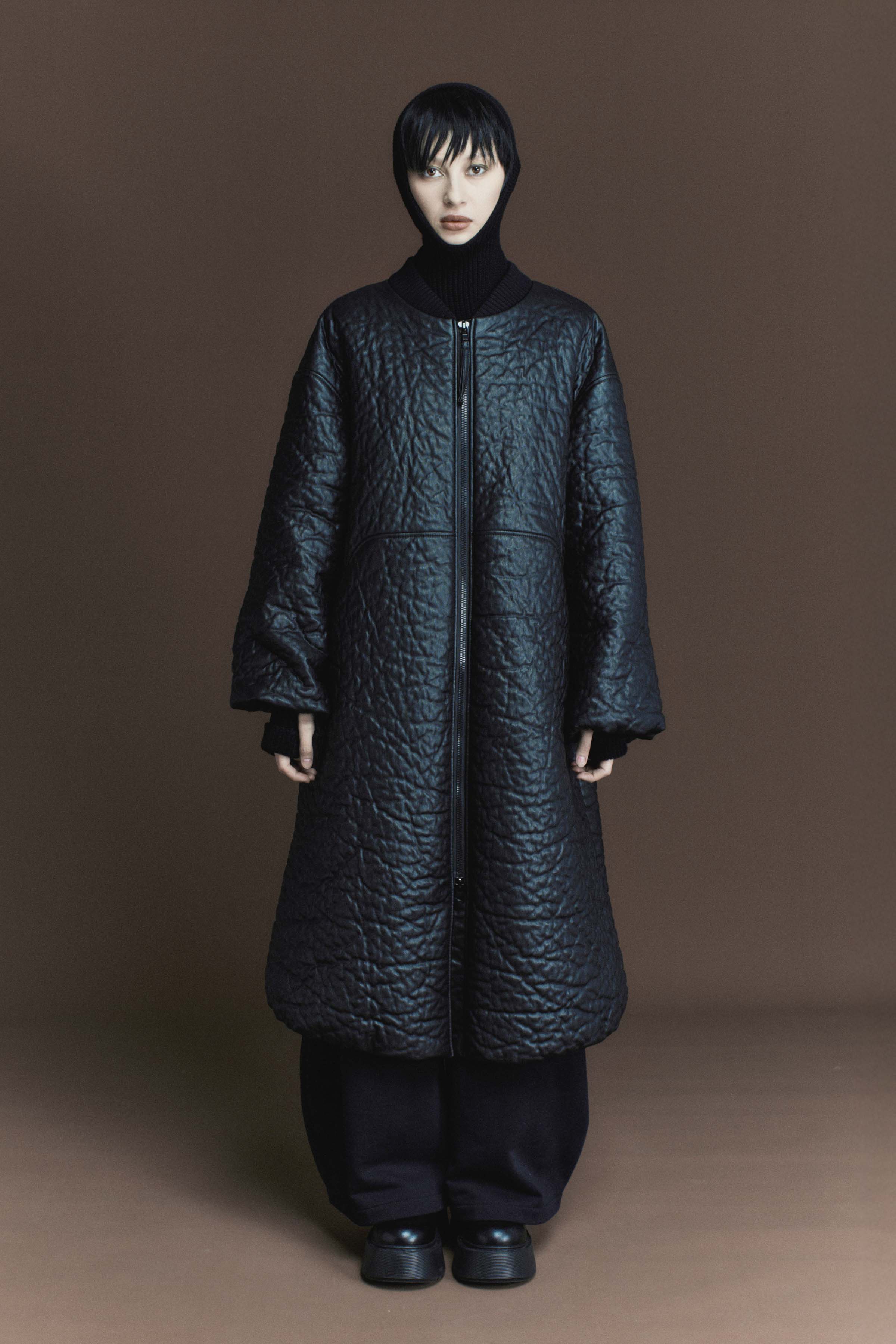 Бомбер кожа-крэш с шерстью удлиненный 00 Черный (noir) от Lesel (Лесель)! Заказывайте по ✆ 8 (800) 777 02 37