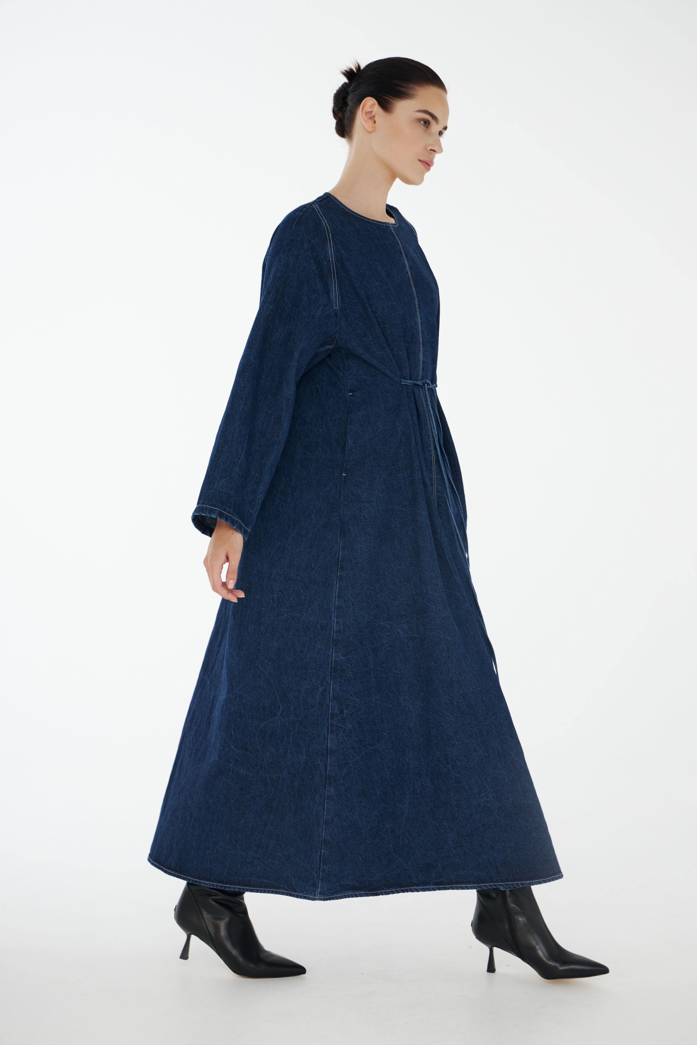 Платье Джинсовое реглан, завязки 38 Джинсовый (denim) от Lesel (Лесель)! Заказывайте по ✆ 8 (800) 777 02 37