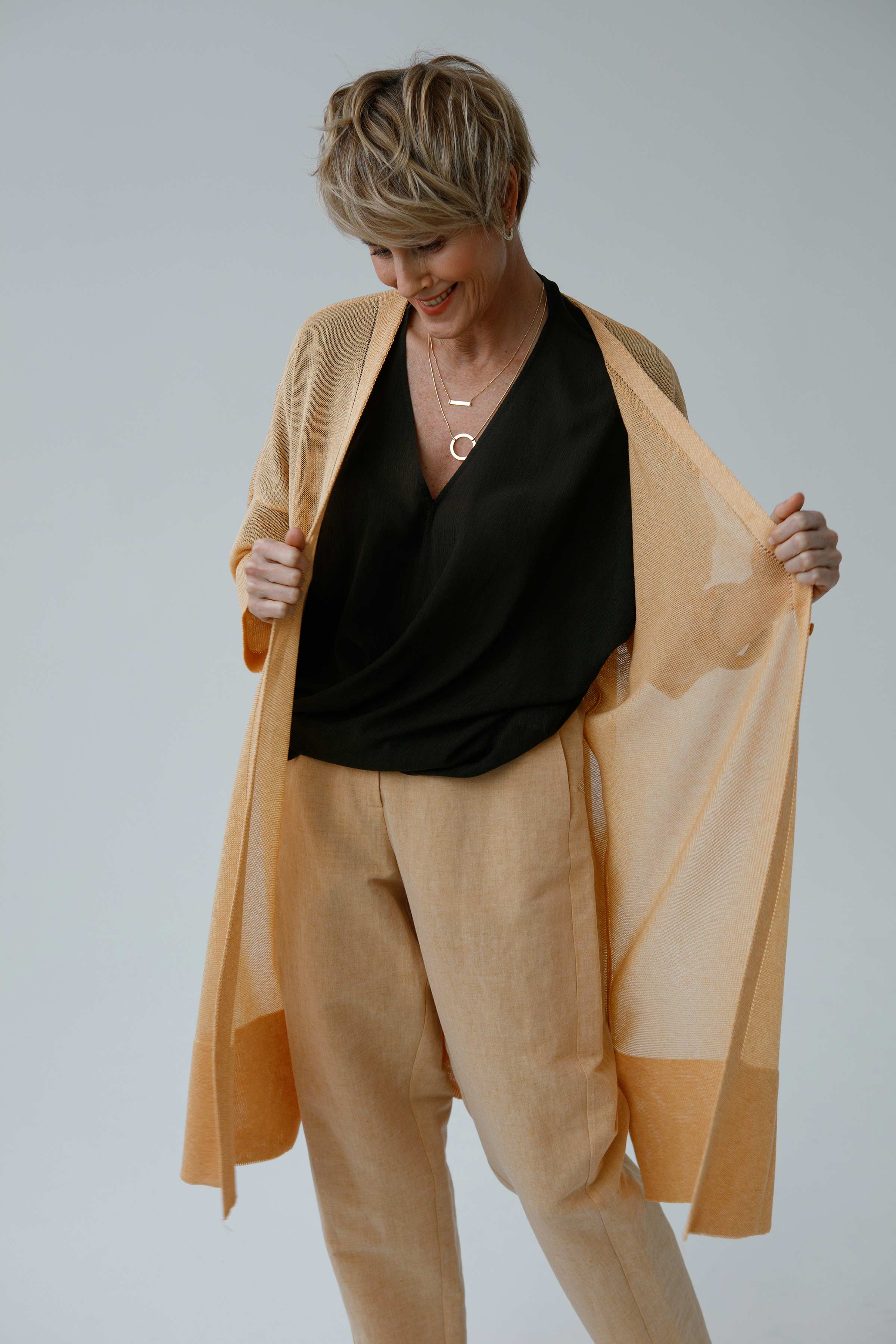 Кардиган Однотон Удлиненный 22 Сердолик (cornaline) от Lesel (Лесель)! Заказывайте по ✆ 8 (800) 777 02 37