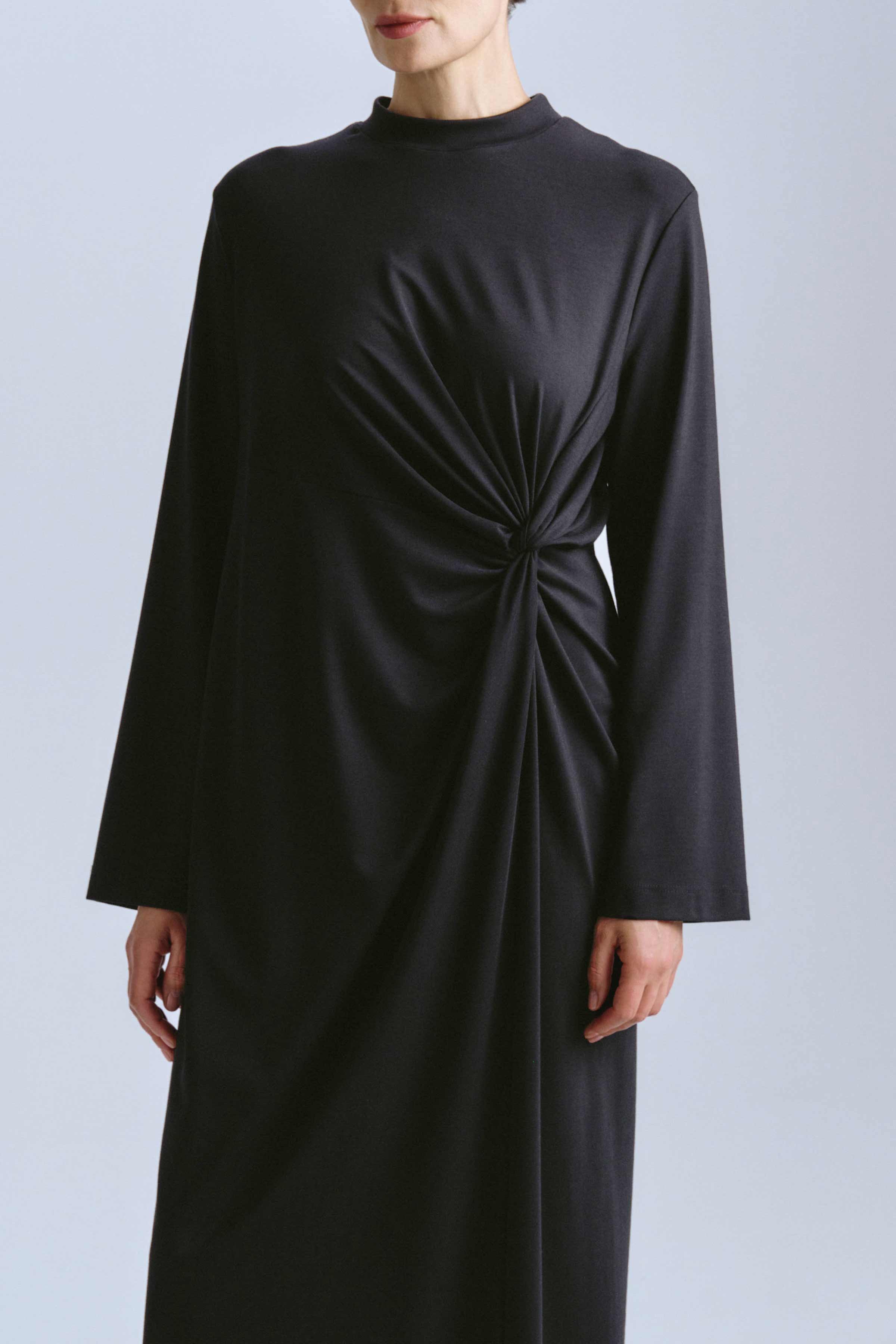 Платье с перекрутом, джерси 00 Черный (noir), 70 Мокко (mocco) от Lesel (Лесель)! Заказывайте по ✆ 8 (800) 777 02 37