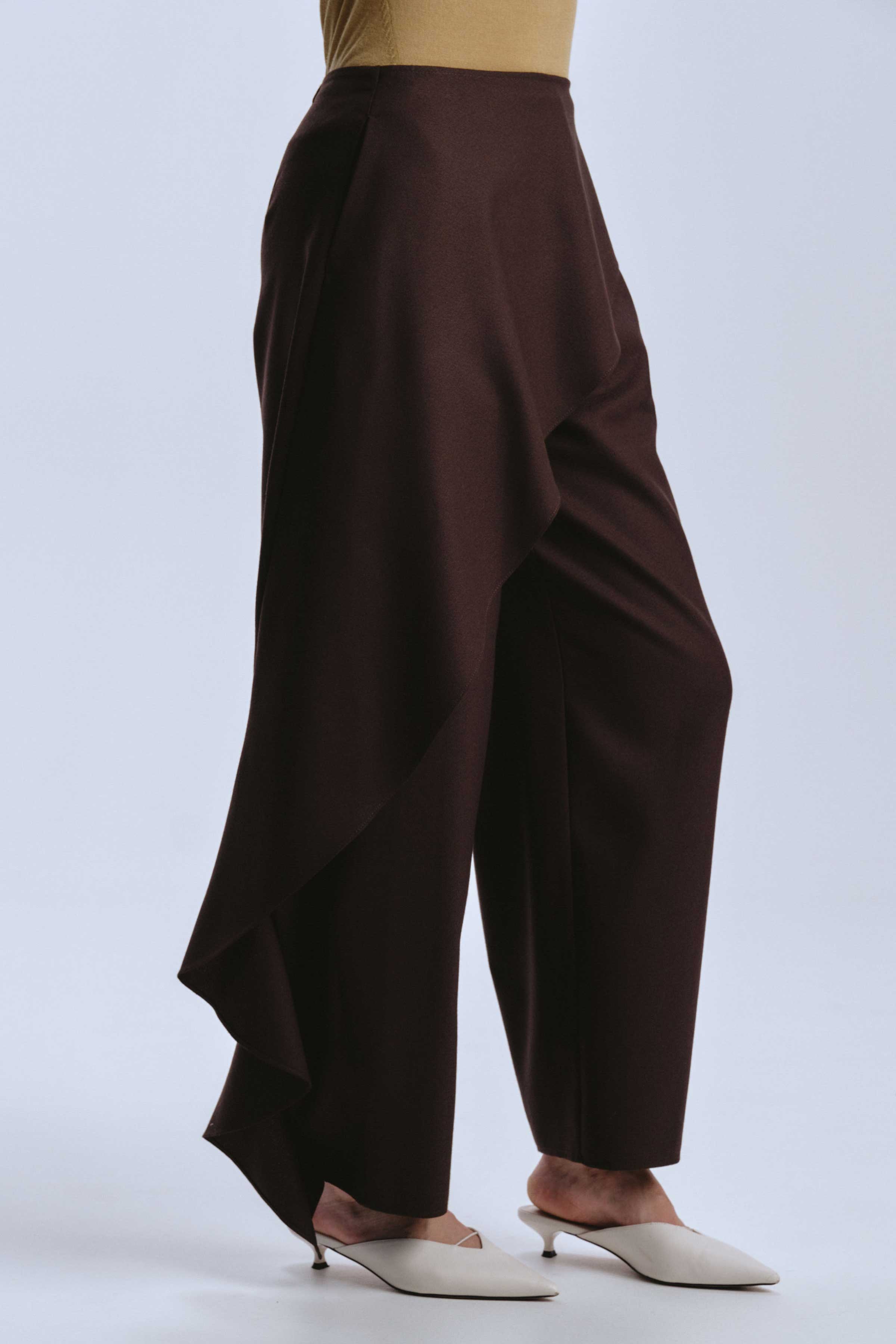 Брюки с воланом, шерсть  от Lesel (Лесель)! Заказывайте по ✆ 8 (800) 777 02 37