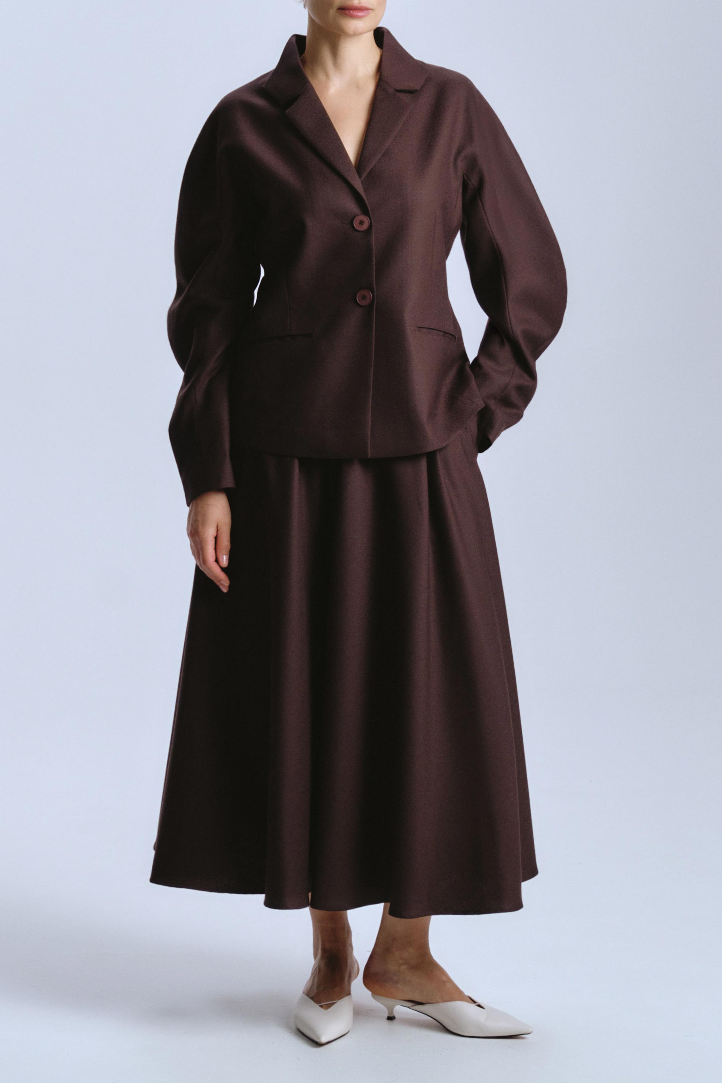 Жакет овал, шерсть 72 Кофе (cafe) от Lesel (Лесель)! Заказывайте по ✆ 8 (800) 777 02 37