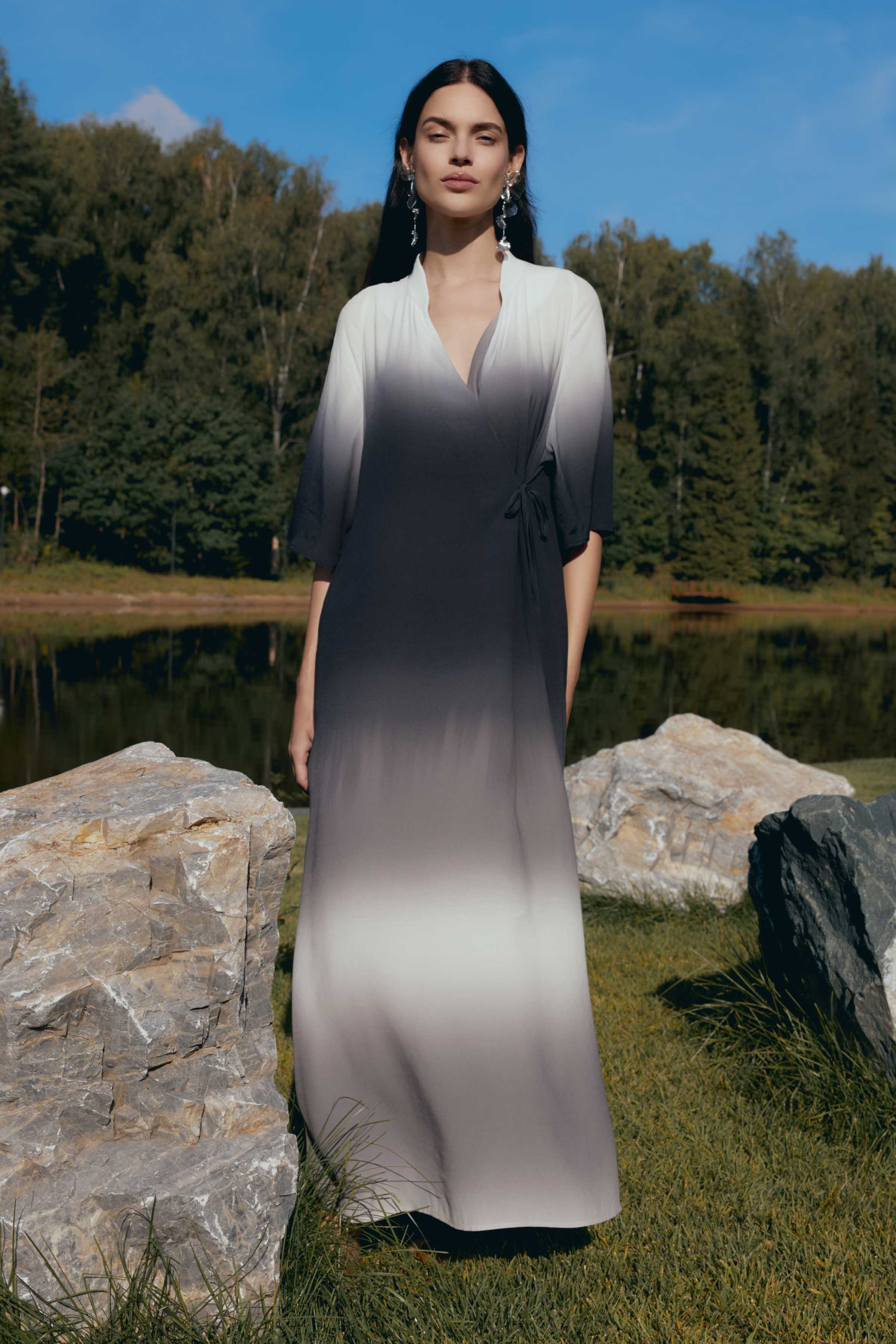 Платье Деграде с запахом 10 Серый (grise) от Lesel (Лесель)! Заказывайте по ✆ 8 (800) 777 02 37