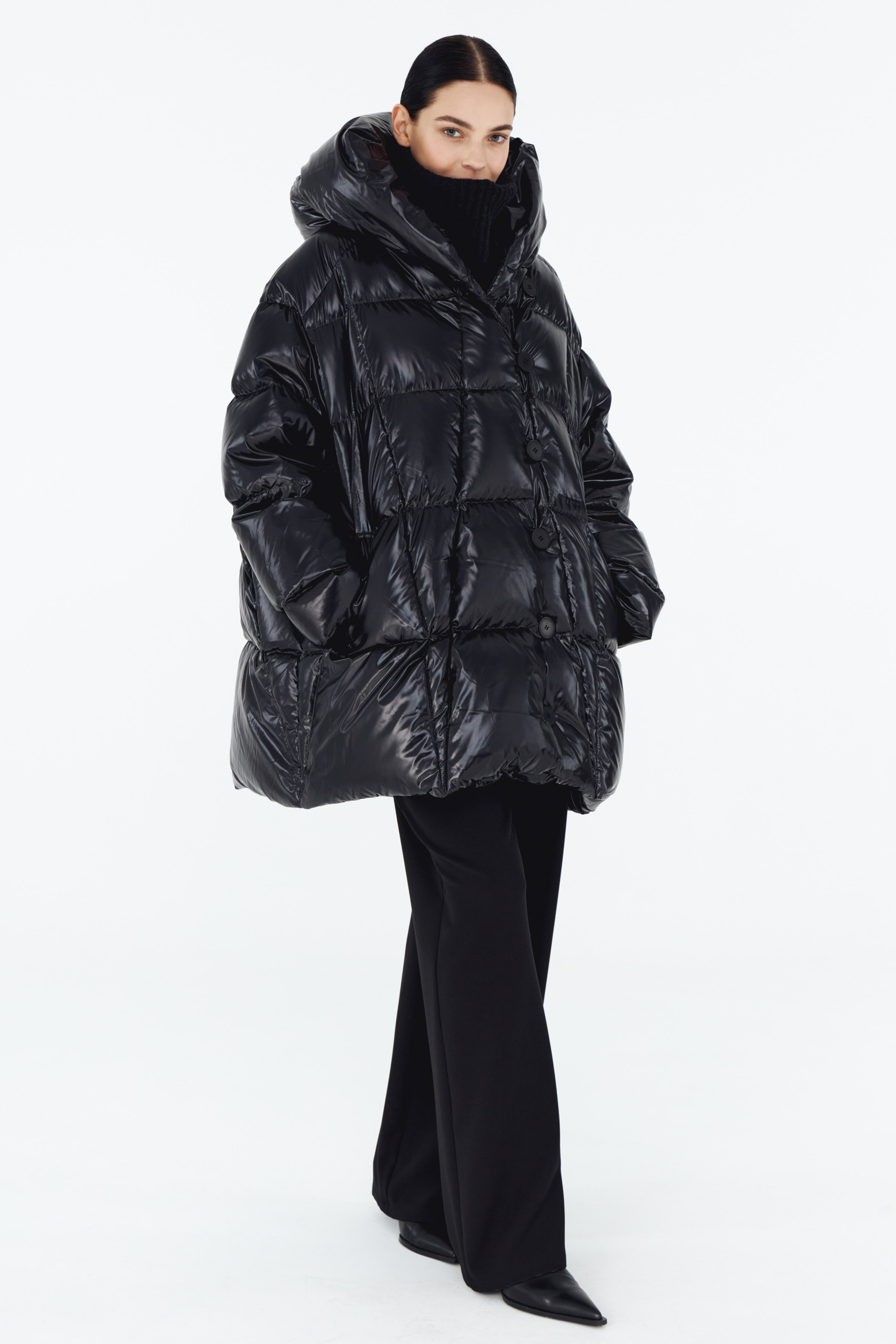 Куртка пуховая пончо-квадрат 00 Черный (noir) от Lesel (Лесель)! Заказывайте по ✆ 8 (800) 777 02 37