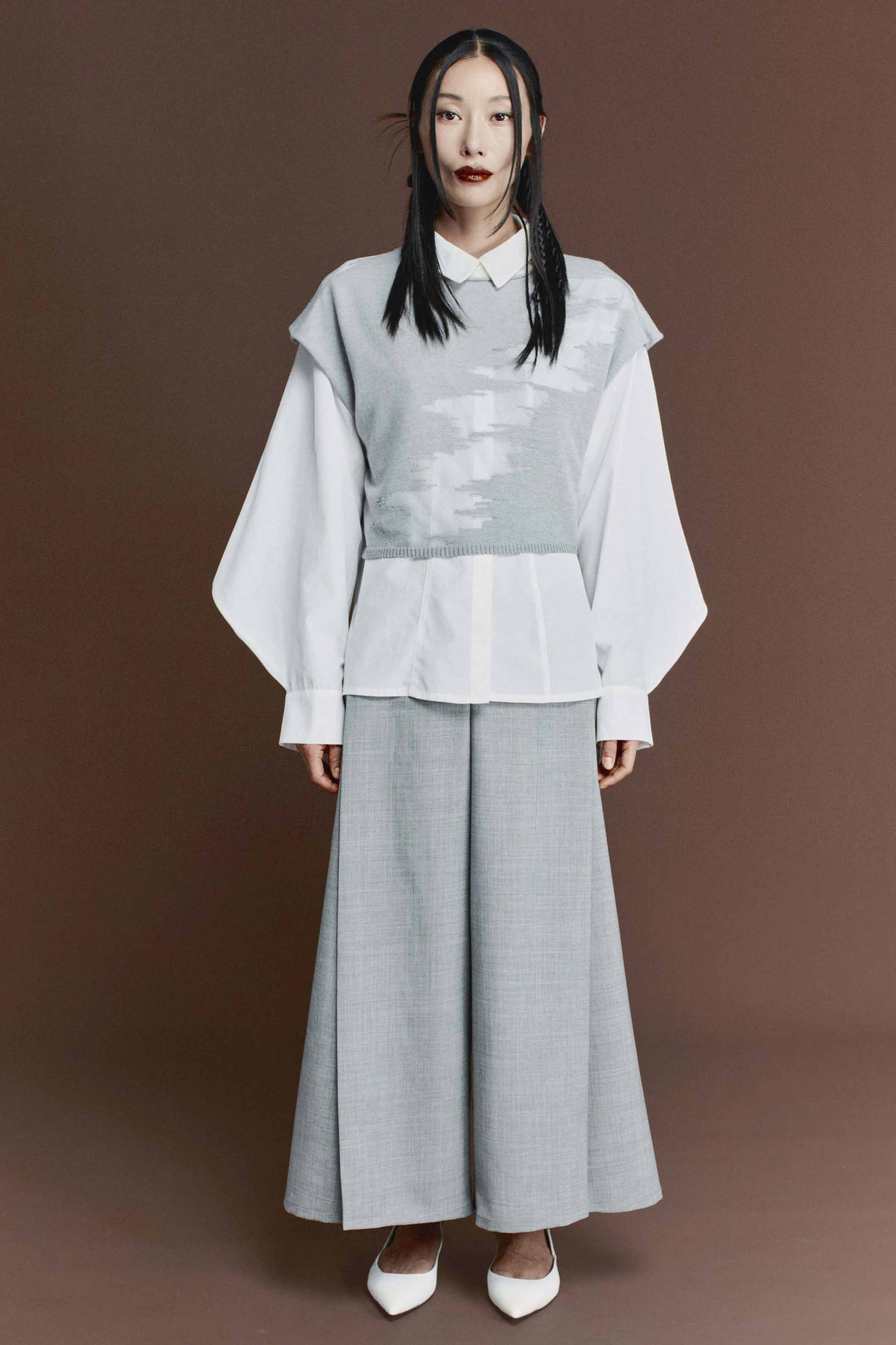 Брюки укороченные со складкой, шерсть меланж  от Lesel (Лесель)! Заказывайте по ✆ 8 (800) 777 02 37