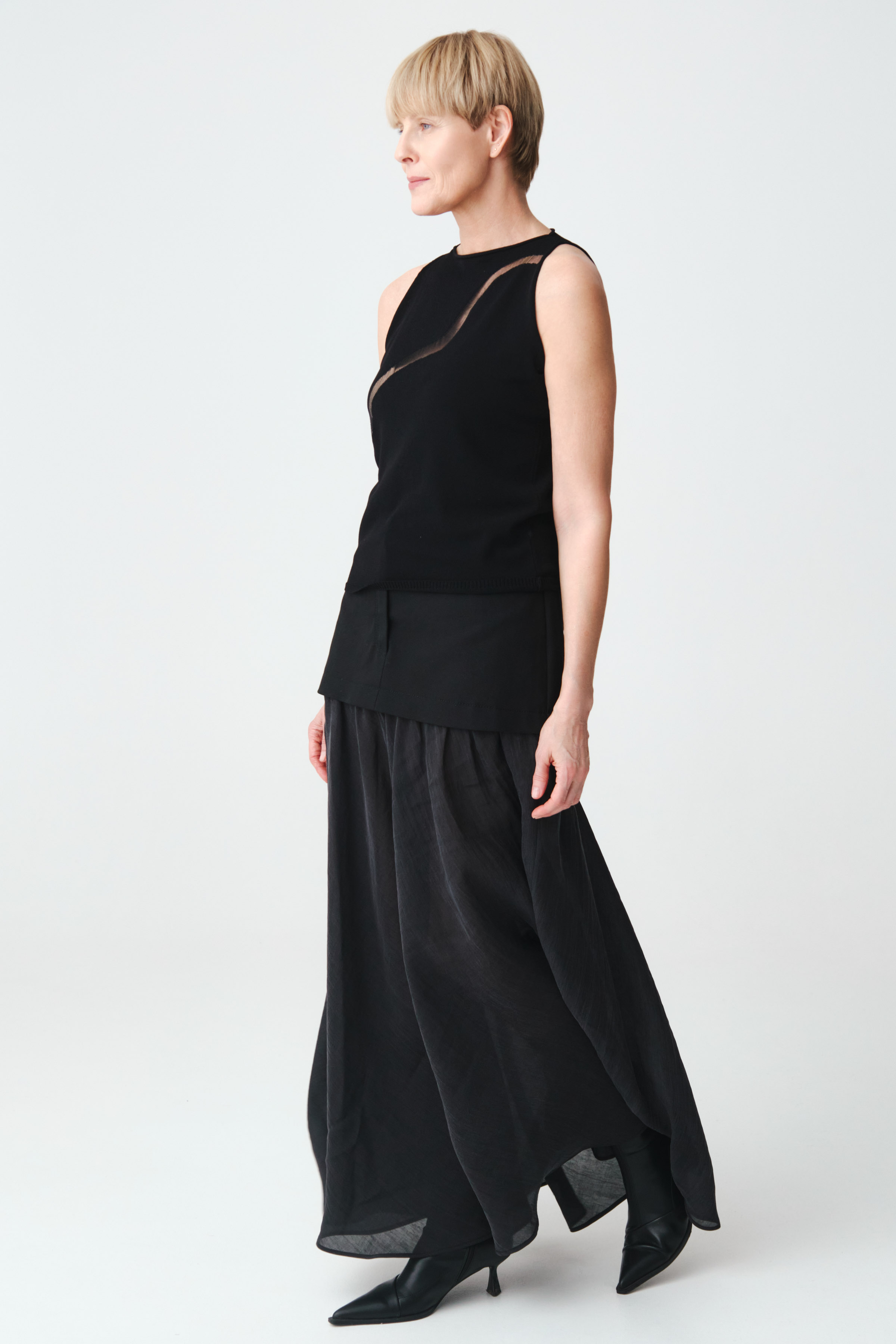 Юбка прозрачная с кокеткой