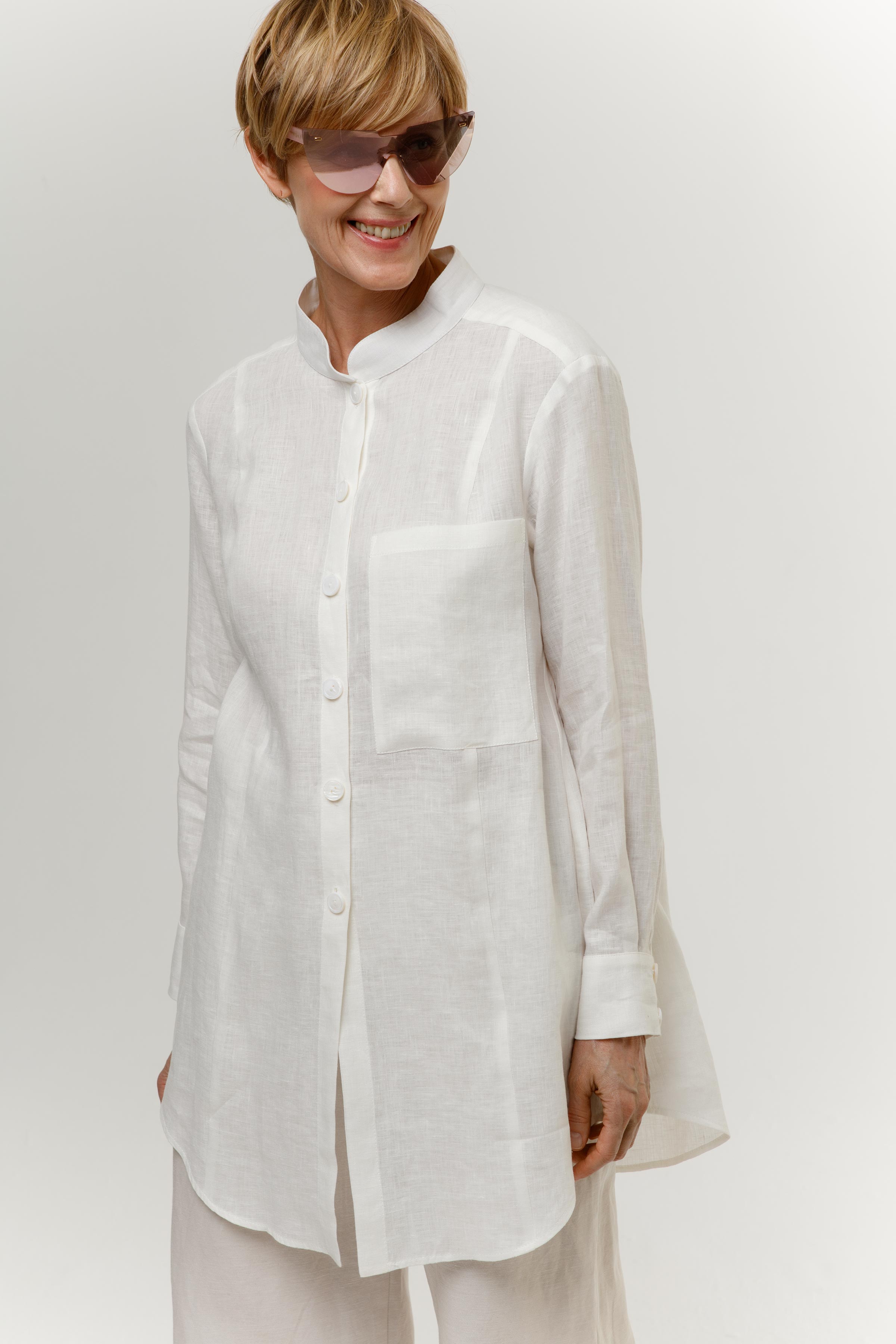 Блуза с кокеткой, мягкий лён  от Lesel (Лесель)! Заказывайте по ✆ 8 (800) 777 02 37