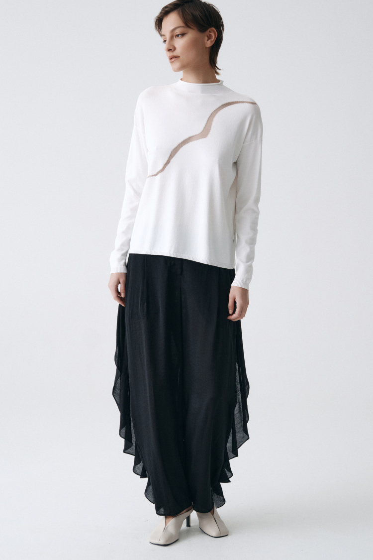 Брюки прозрачные с воланами