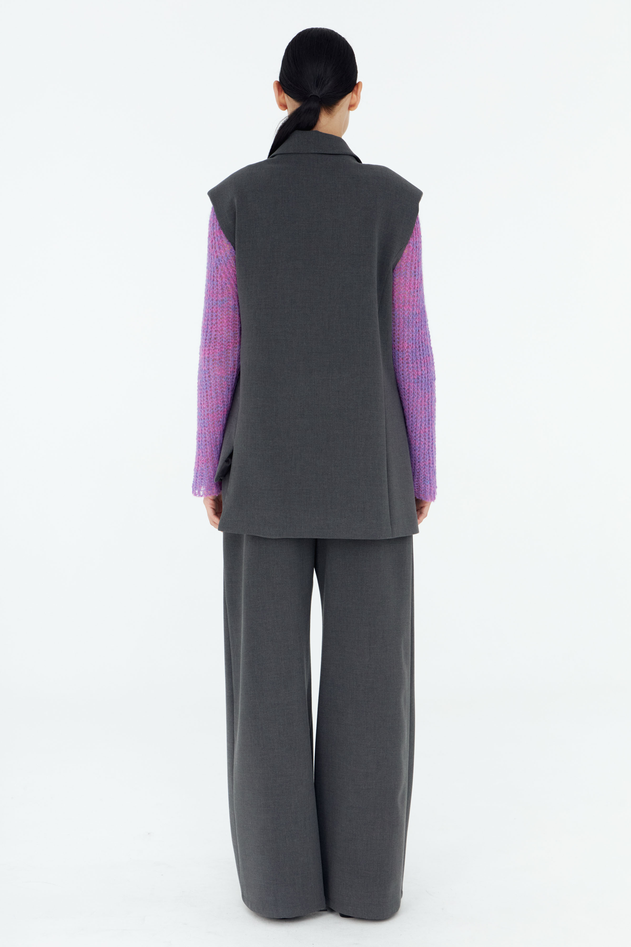 Жилет асимметрия, гладкий, с подкладом