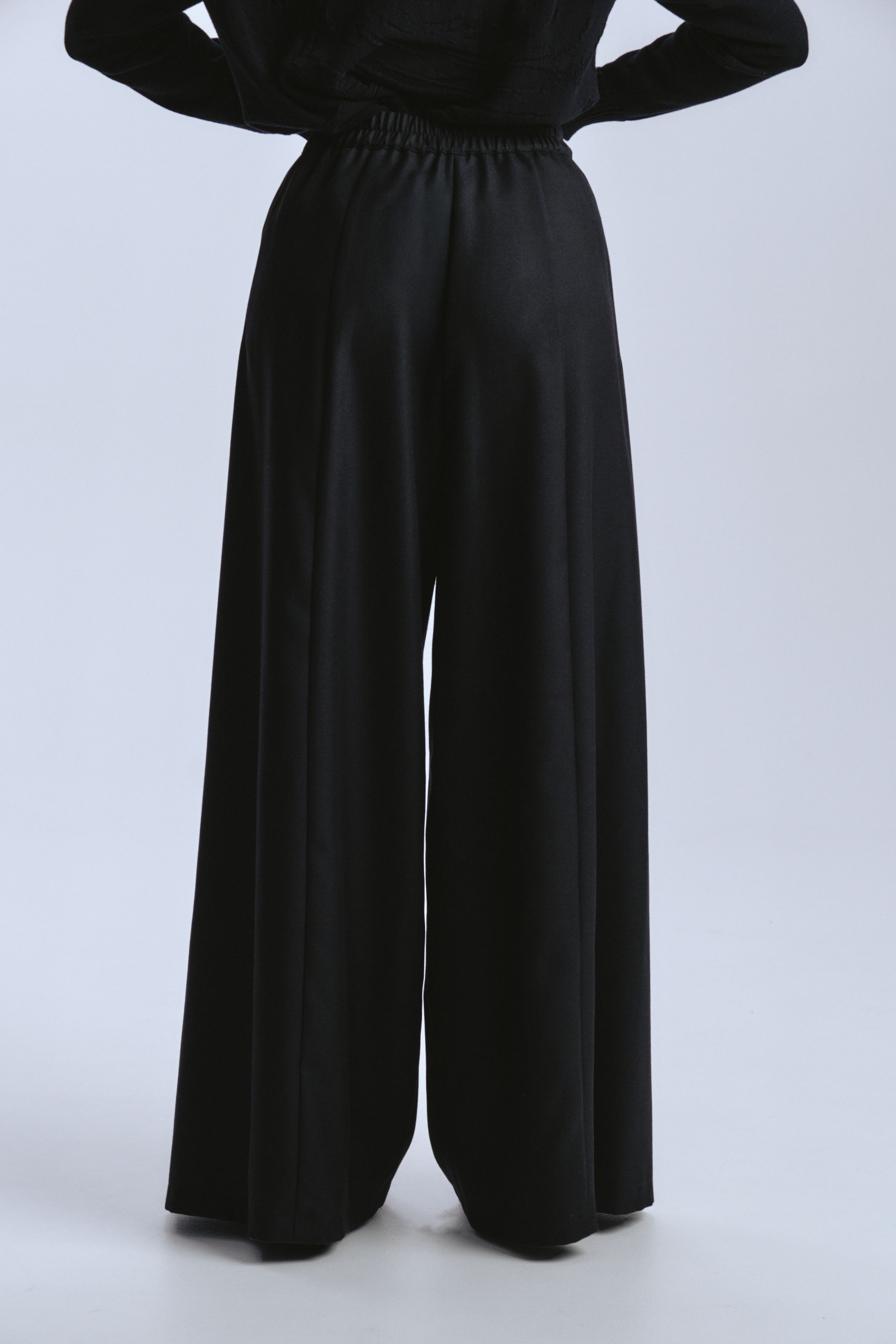 Брюки длинные широкие со складкой, шерсть