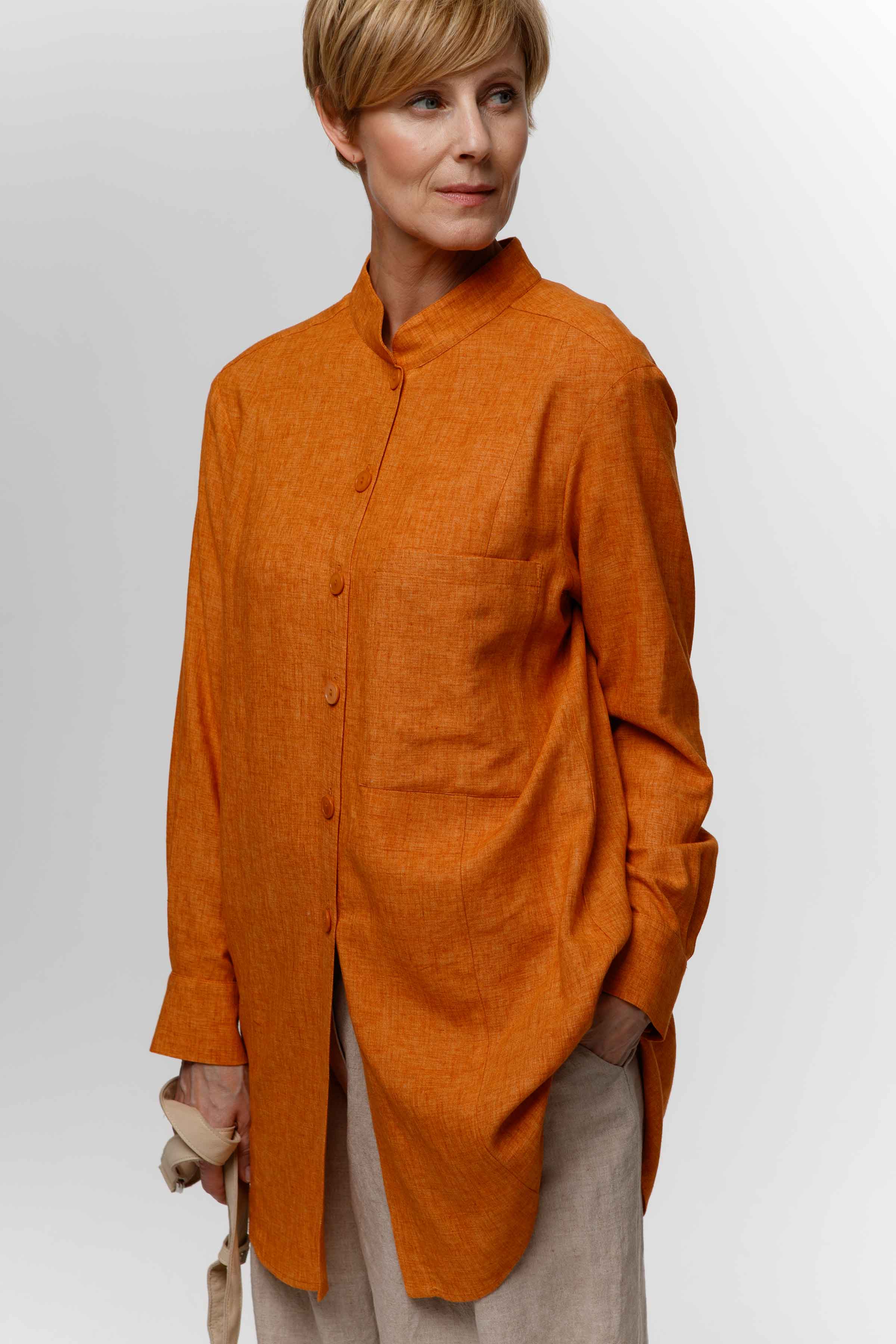 Блуза с кокеткой, вискоза/лён  от Lesel (Лесель)! Заказывайте по ✆ 8 (800) 777 02 37