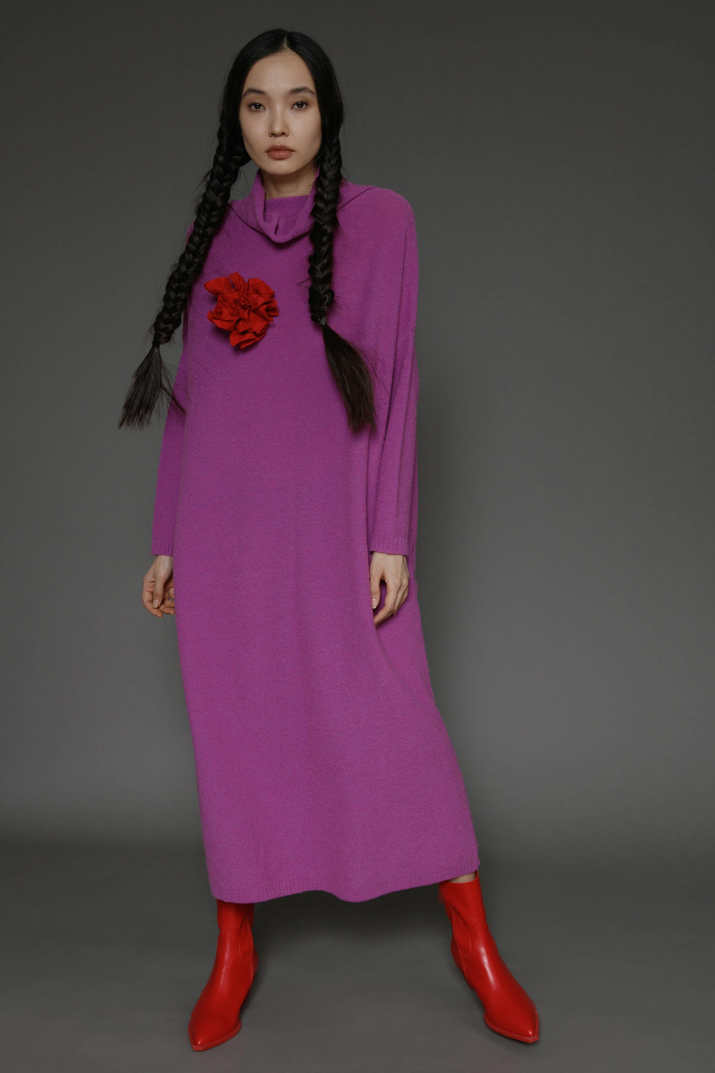 Платье База длинное 43 Цикламен (cyclamen) от Lesel (Лесель)! Заказывайте по ✆ 8 (800) 777 02 37