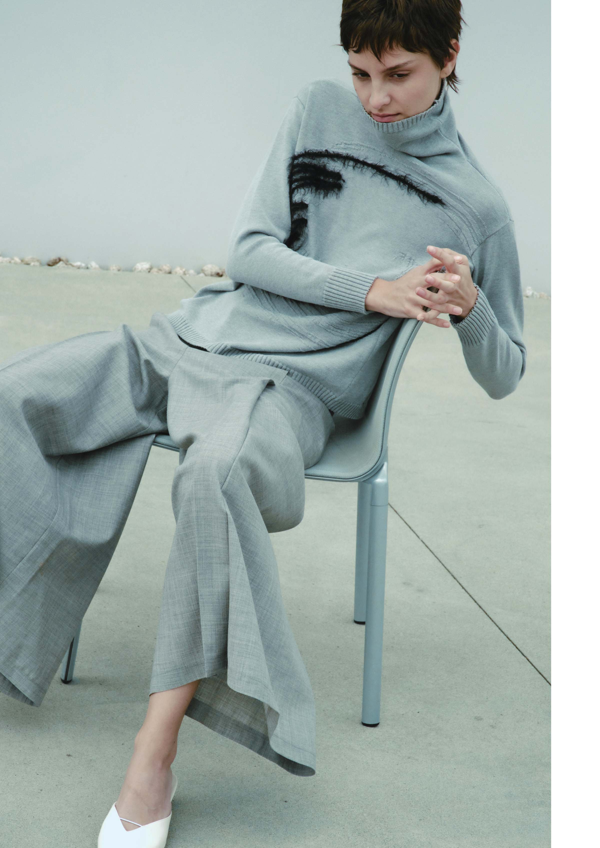 Брюки укороченные со складкой, шерсть меланж  от Lesel (Лесель)! Заказывайте по ✆ 8 (800) 777 02 37