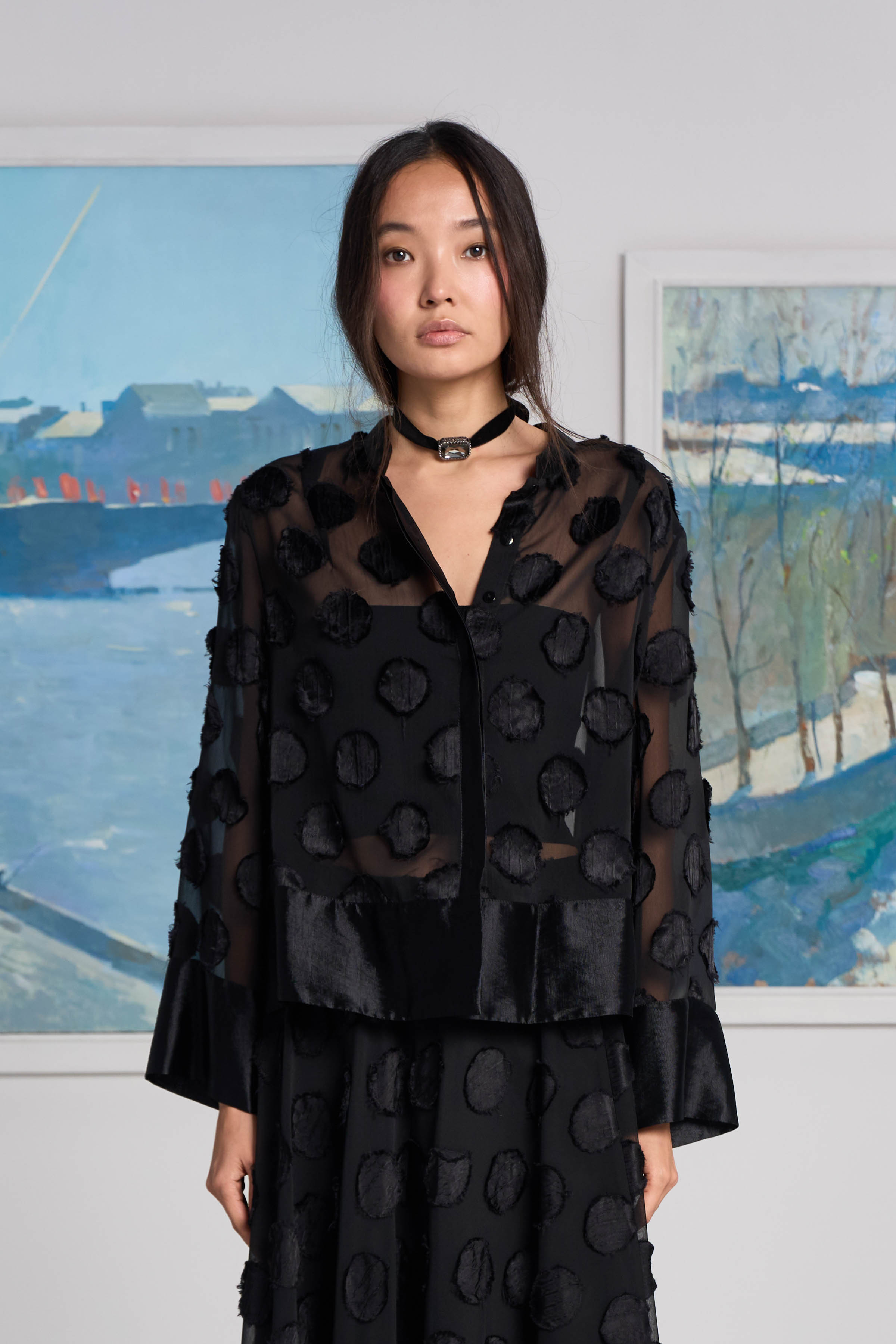 Блуза Прозрачный горох  от Lesel (Лесель)! Заказывайте по ✆ 8 (800) 777 02 37